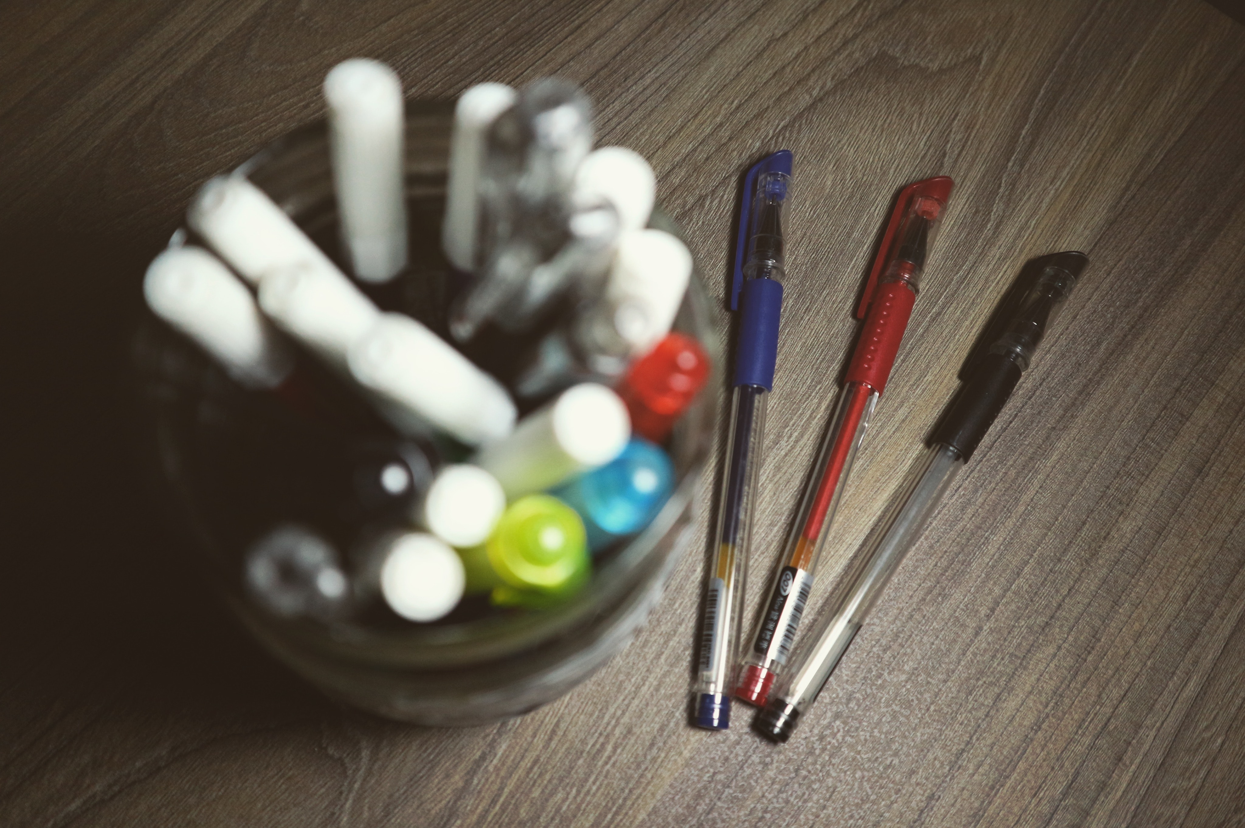 Assorted Color Ball Point Pens, Ballpens, Blur, Colored pens, Colors, HQ Photo