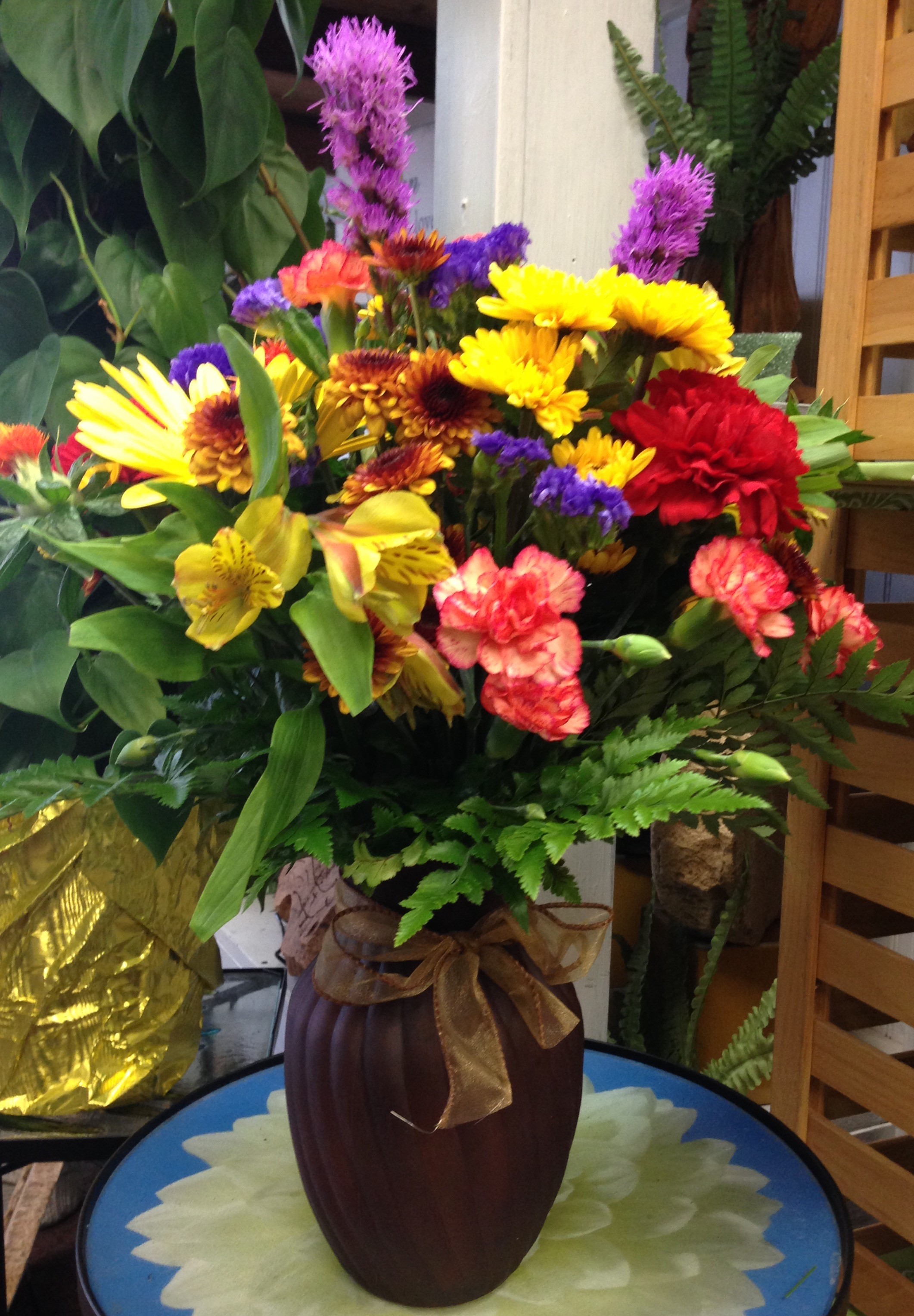 Fall Vased Bouquet in Mascoutah, IL | Flowers, Balloons, Etc