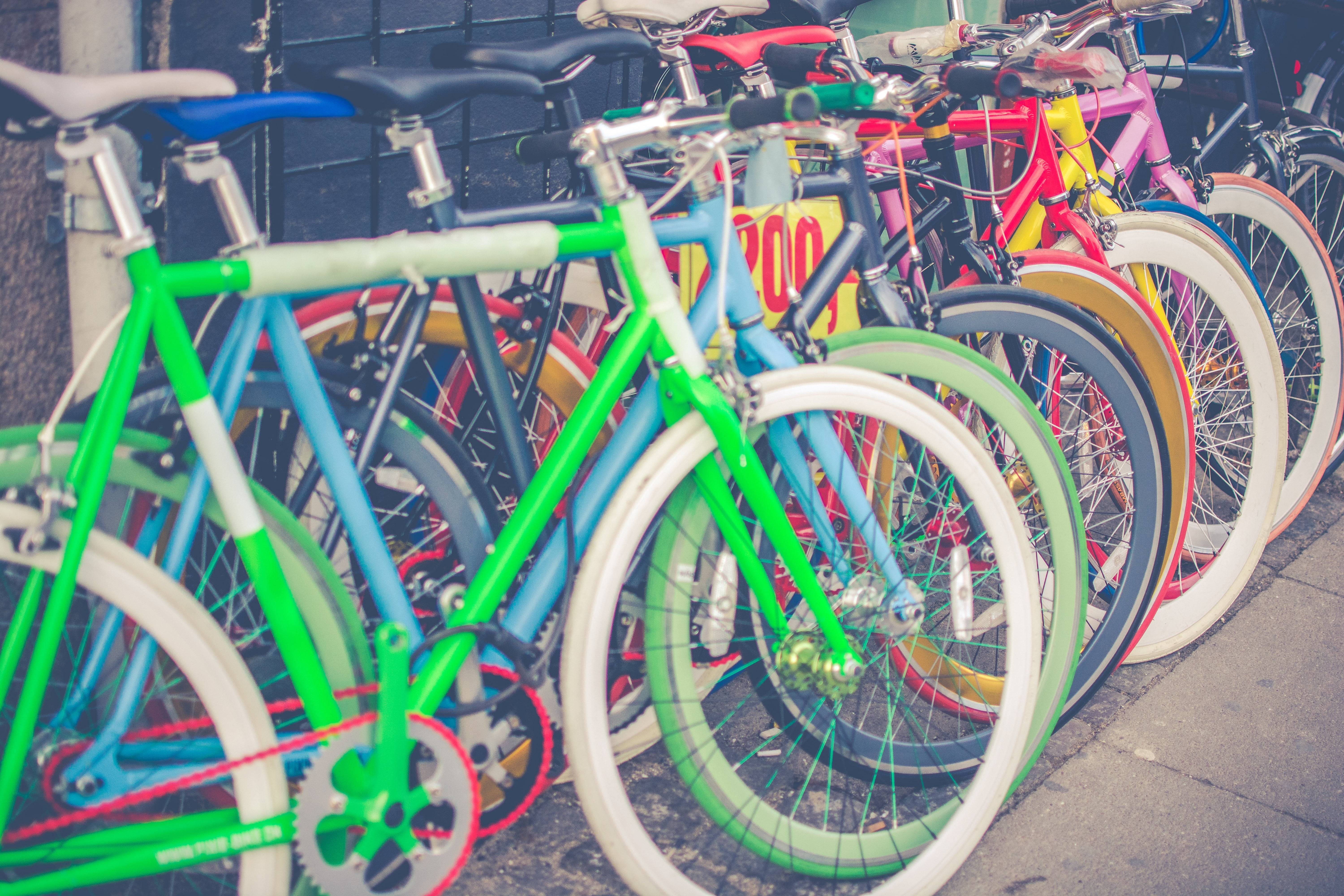 Assorted-color bike lot, Bicycles, Parking, Multicolored HD ...