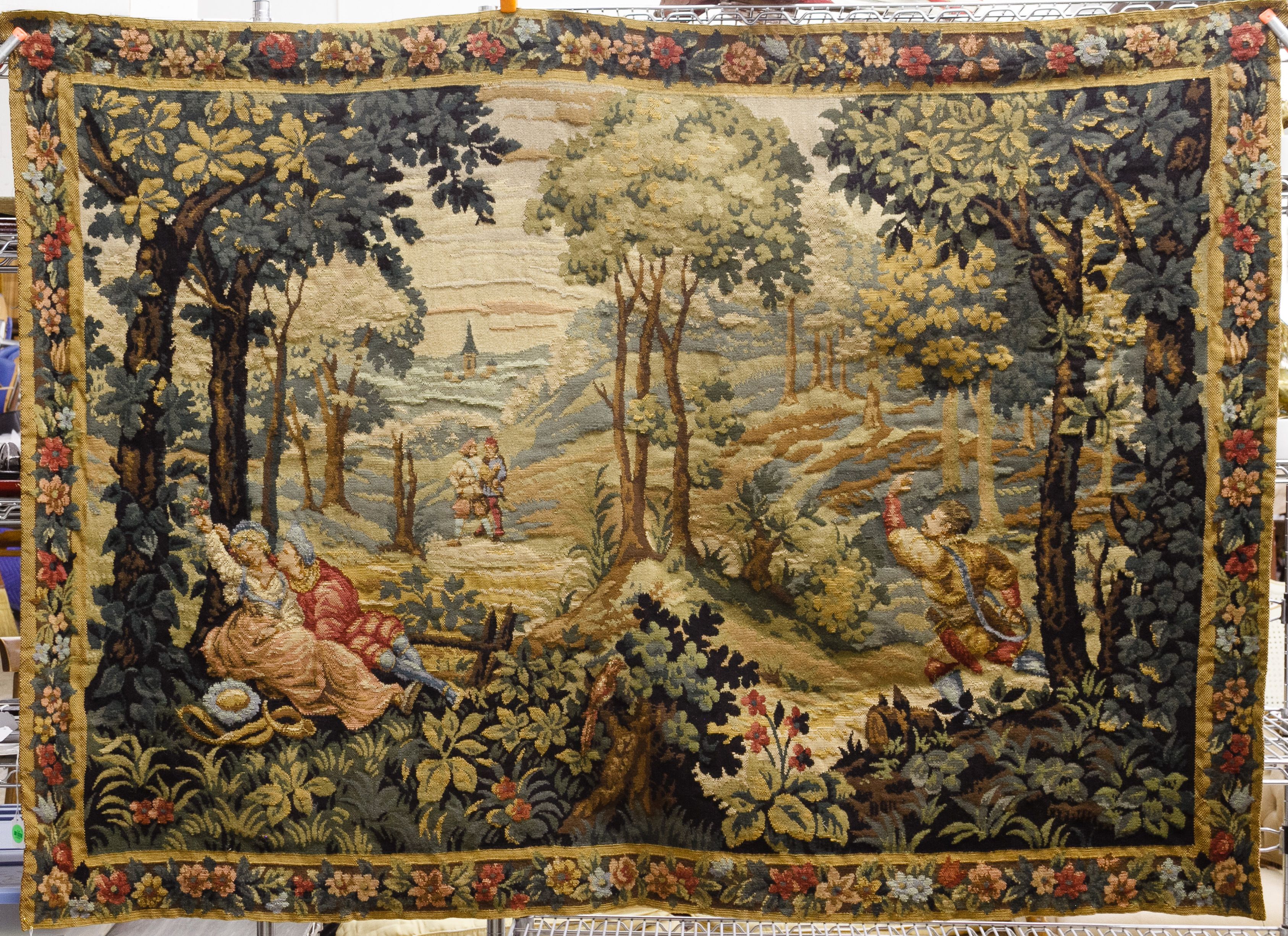 Lot 247: Hand Stitched Pictoral Wool Tapestry; Having an 18th ...