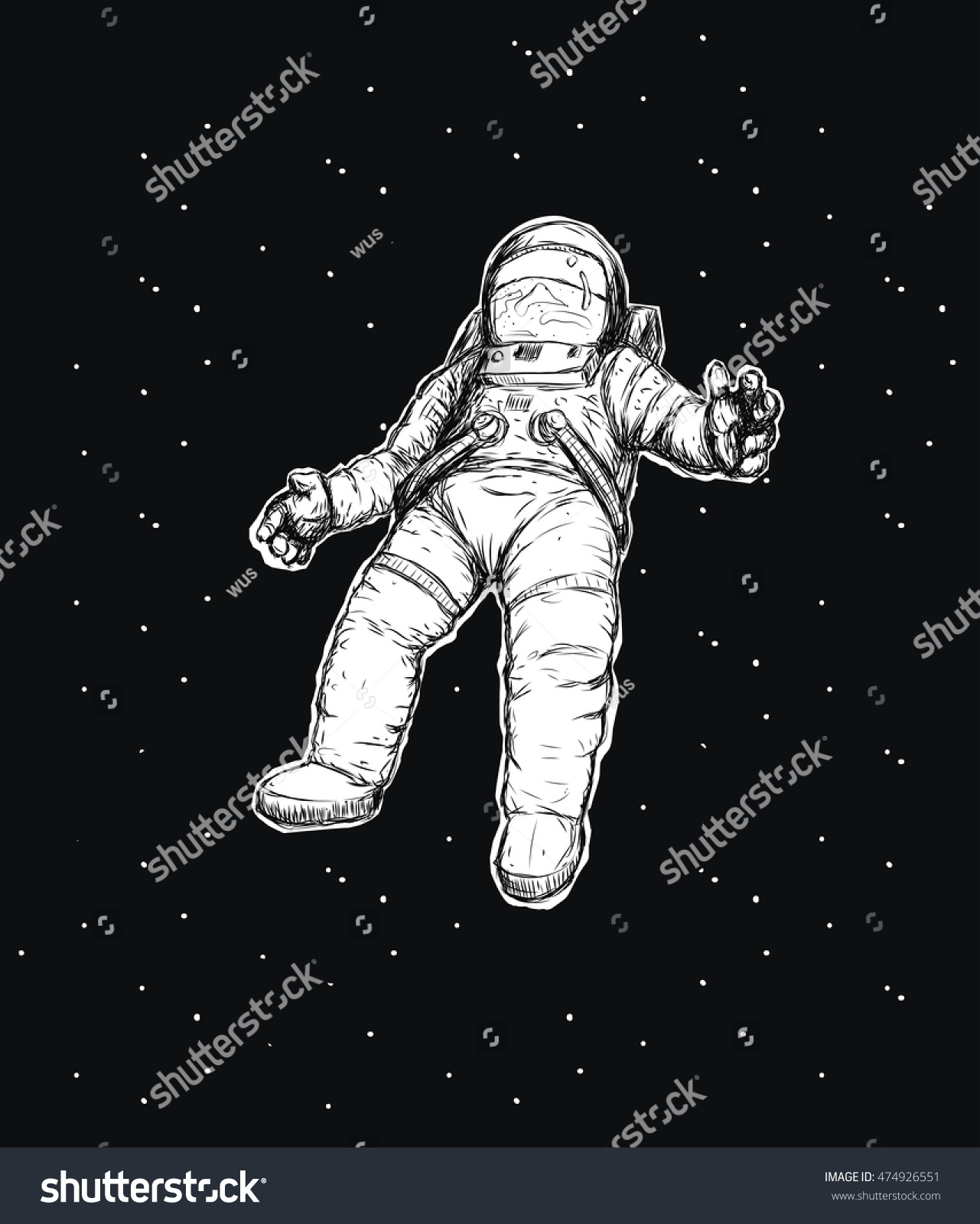 Cosmonaut Falls Into Space On Background Stock Vector HD (Royalty ...