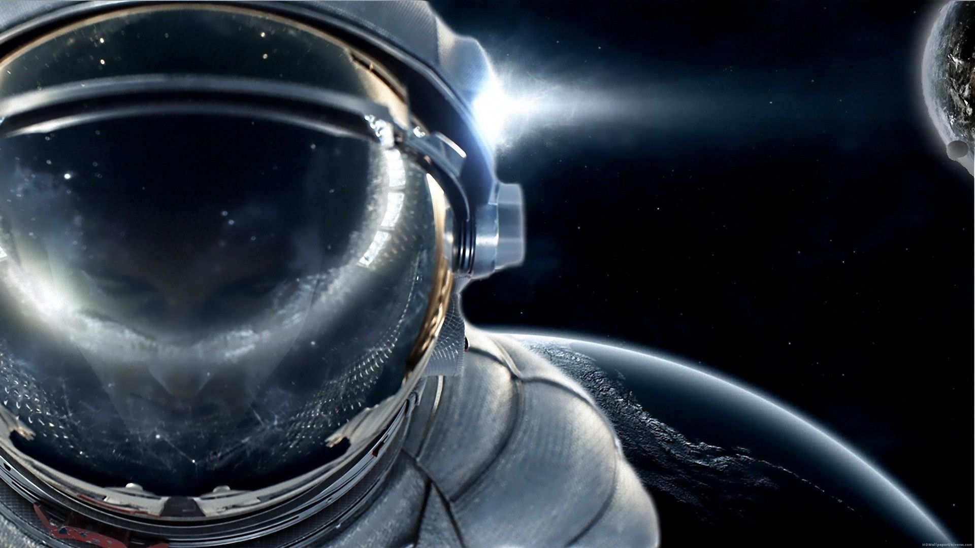 Astronaut in space earth and moon HD Wallpaper - http://www ...
