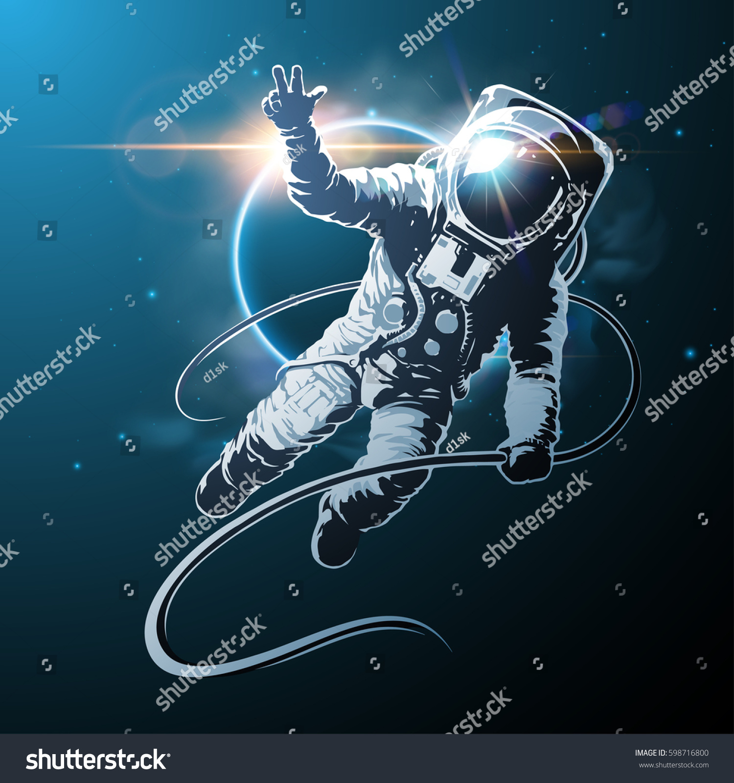 Astronaut Space Illustration Stock Vector HD (Royalty Free ...