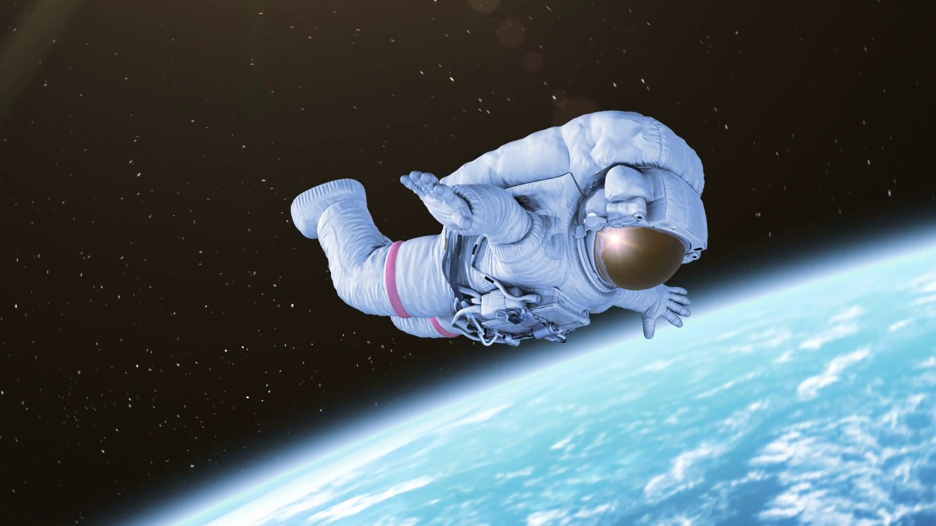 Spinning Astronaut in open space, seamless looping 3d animation ...