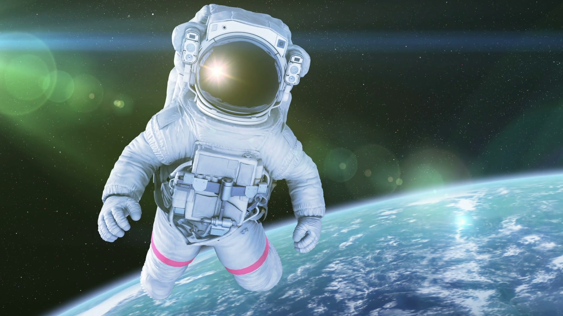 Astronaut in Space. 3d animation with a green screen, full HD 1080 ...