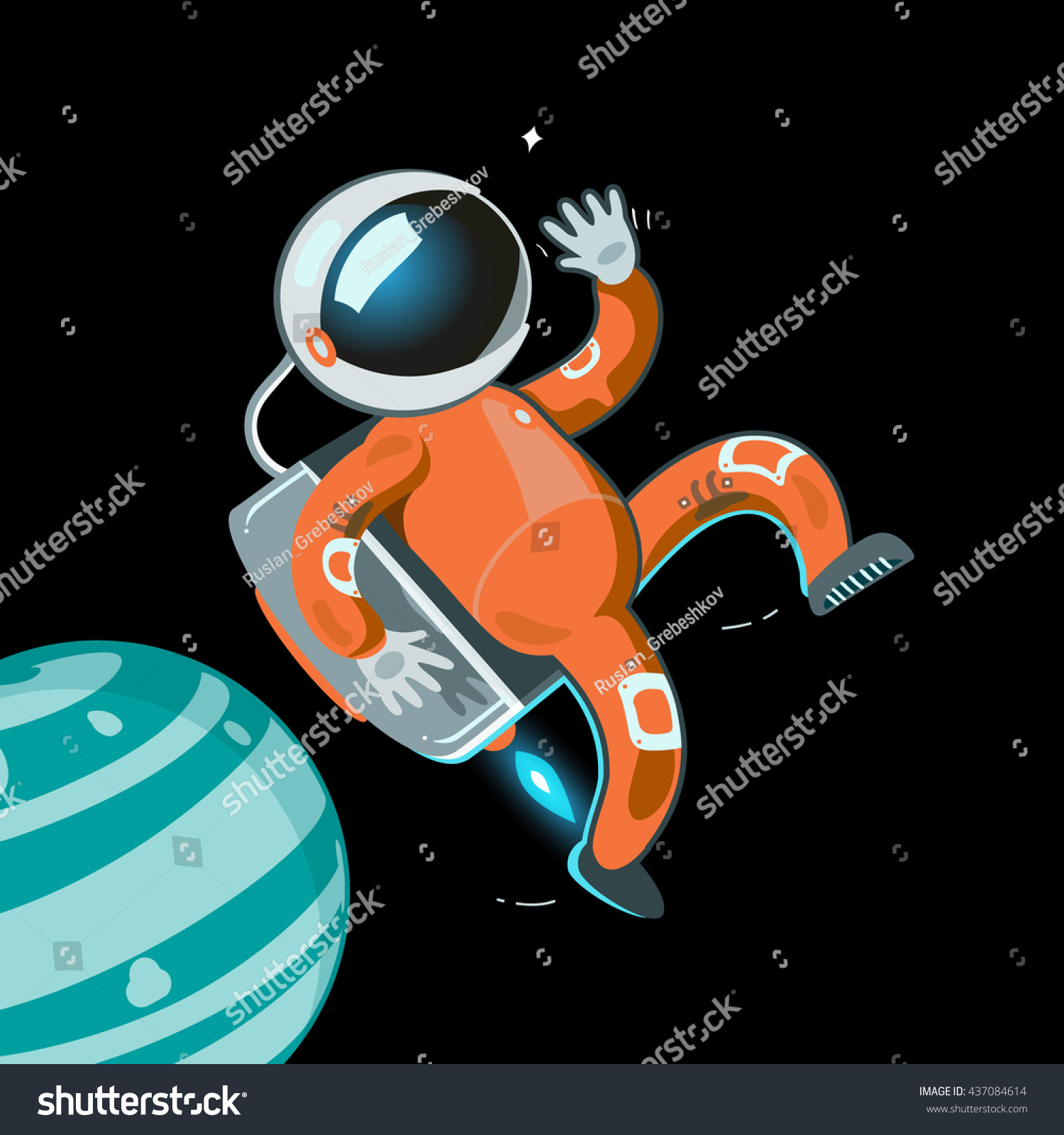 Red Astronaut Space Suit Pioneer Adventures Stock Vector 437084614 ...