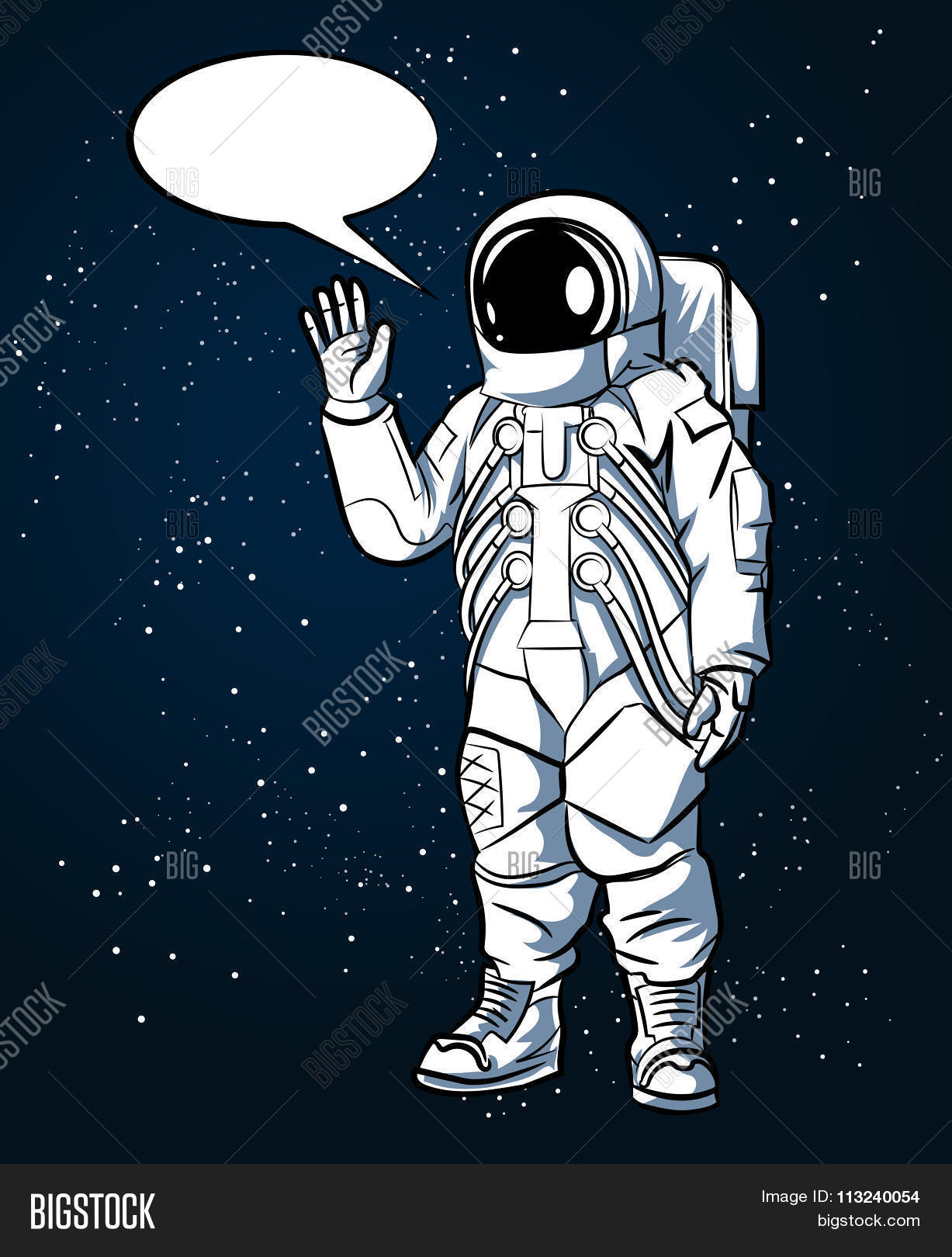 Astronaut Space Suit Hand Drawn Vector & Photo | Bigstock