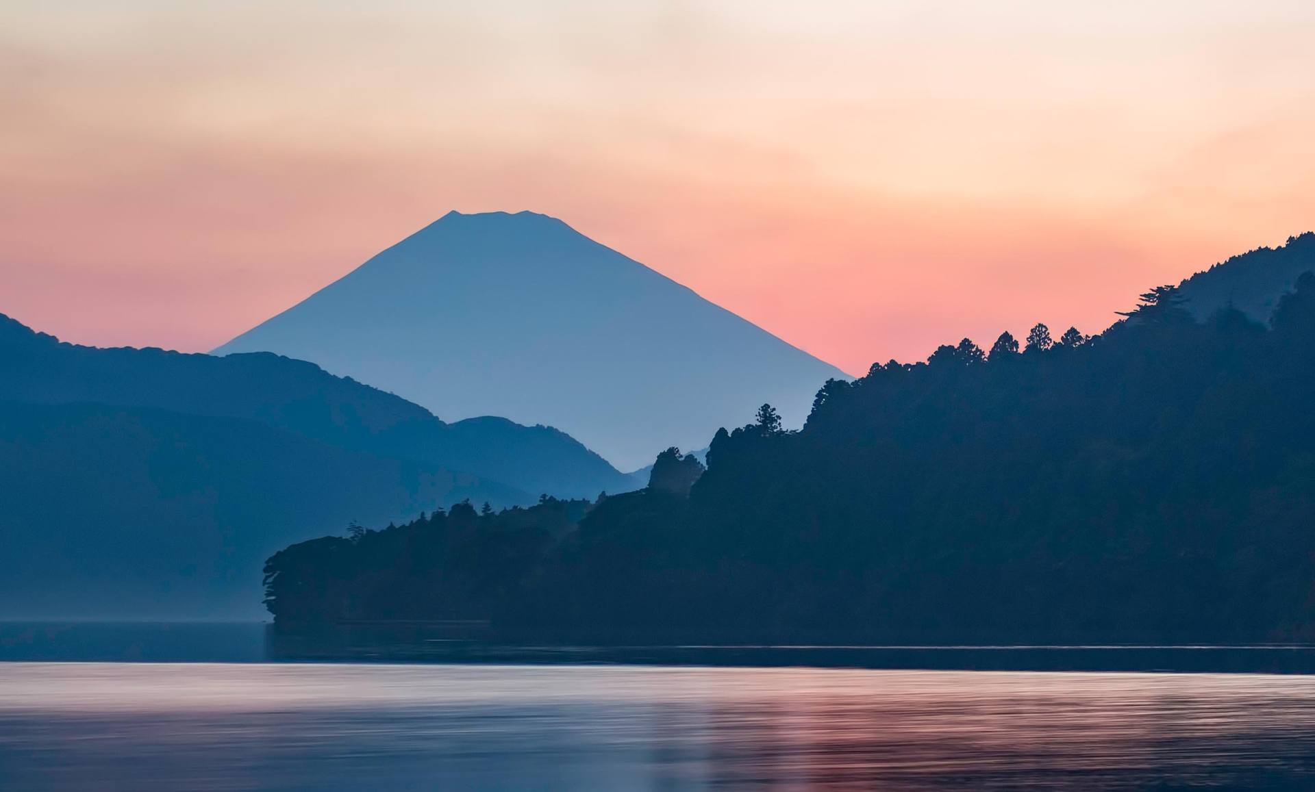 Saatchi Art: Mount Fuji From Lake Ashi At Sunset (Hakone, Japan ...