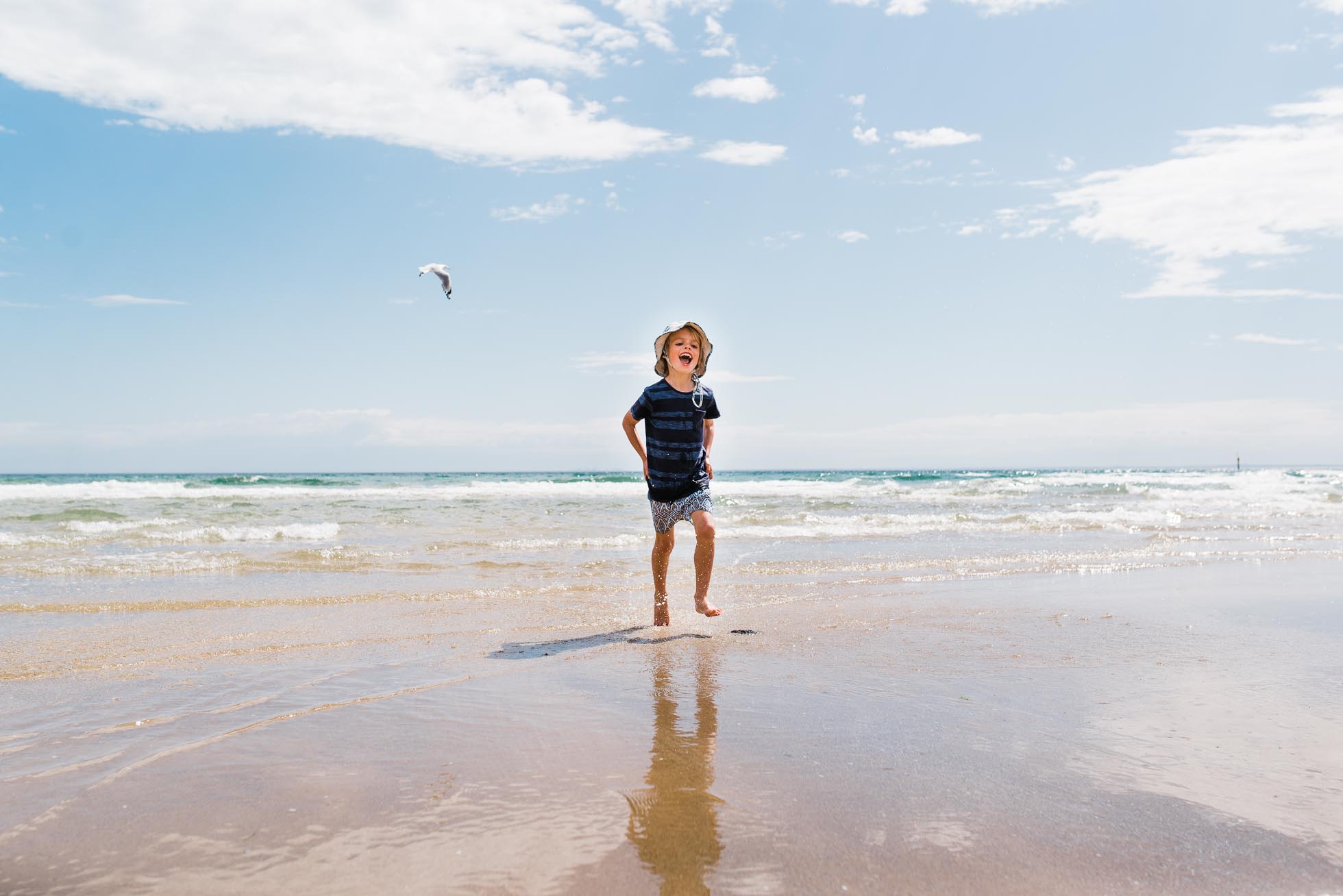 A Boy at the Beach by Jenny Rusby
