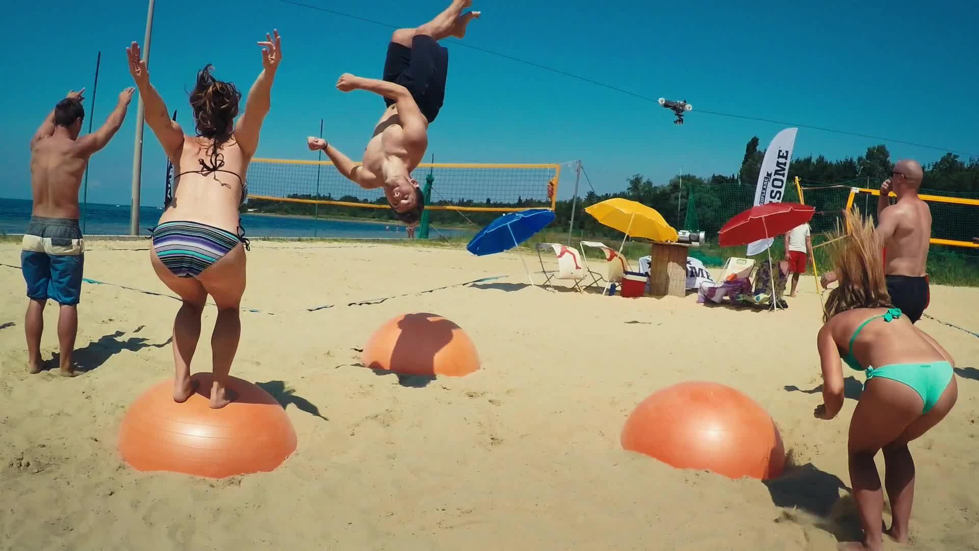 Exercise Ball at the Beach Flips and Fails | Jukin Media