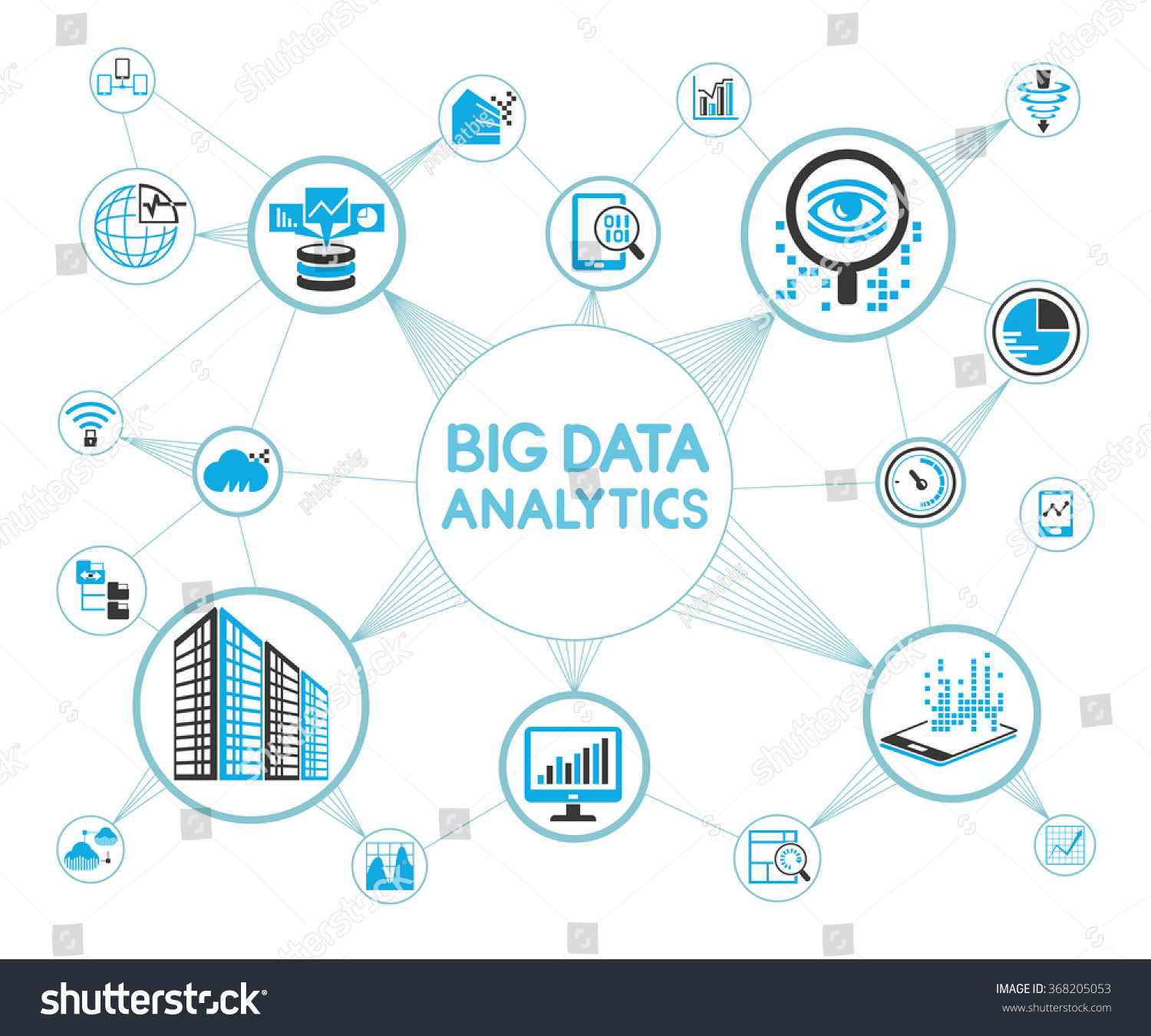 Big Data Analytics Concept Big Data Stock Vector 368205053 ...