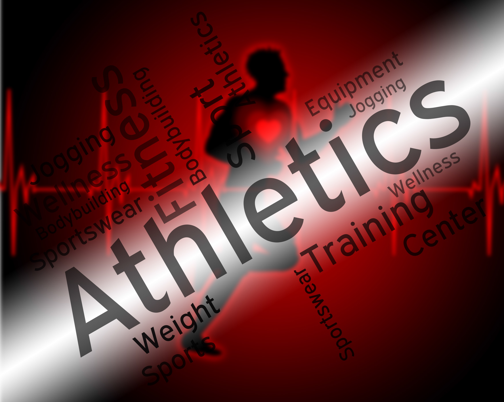 Athletics word represents getting fit and aerobic photo