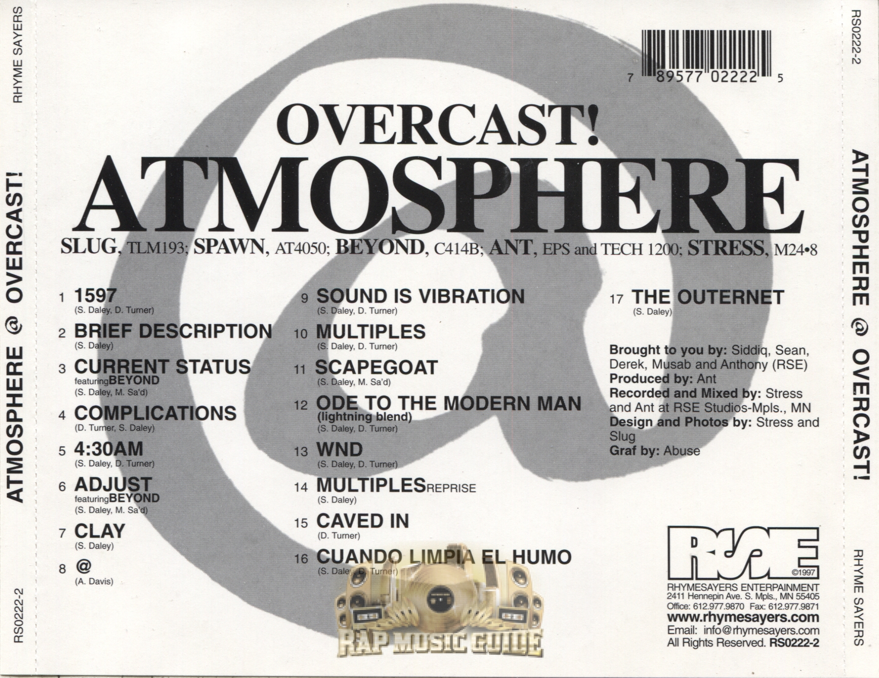 Atmosphere - Overcast!: CD | Rap Music Guide