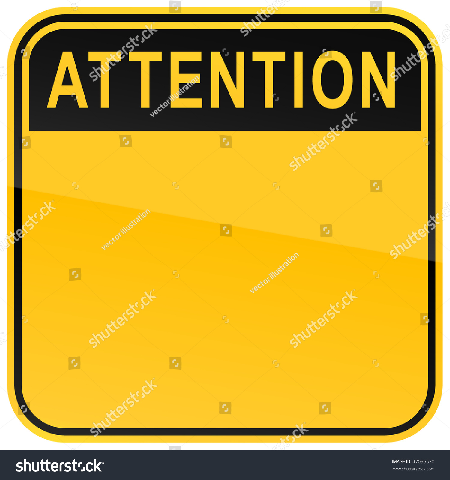 Royalty-free Yellow warning blank attention sign on… #47095570 Stock ...