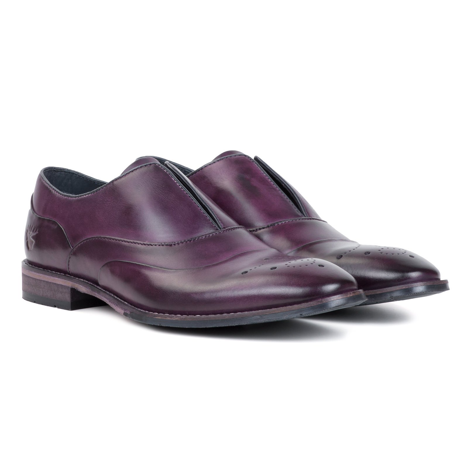 Madison Aubergine Mens Leather Derby Shoes - Purple | Goodwin Smith