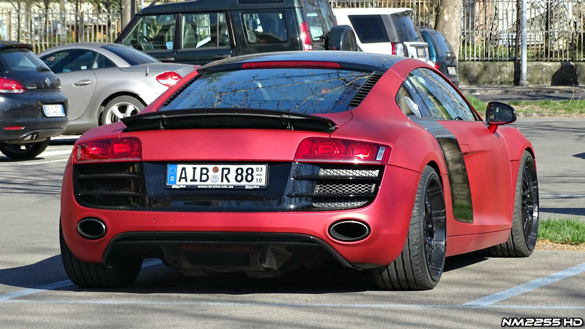 Insanely LOUD Matte Red Audi R8 V8 Start, Rev and Accelerate! - YouTube