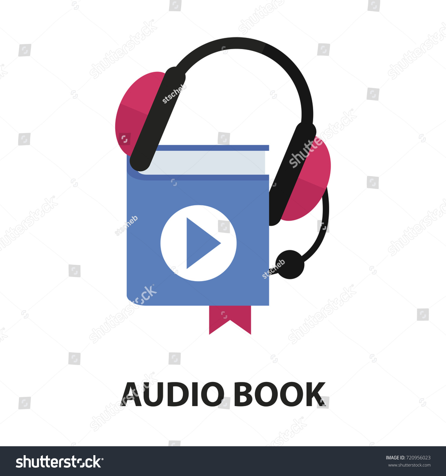Audio Book Flat Concept Vector Illustration Stock Vector 720956023 ...