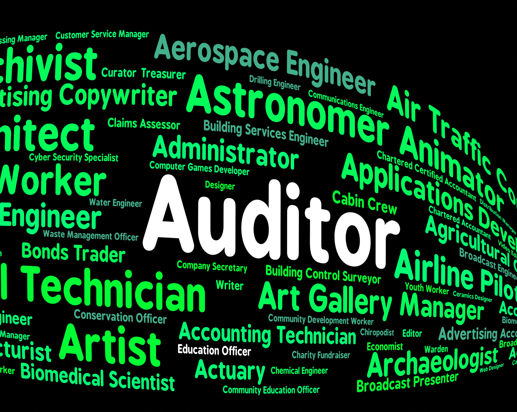 Auditor job represents auditing word and inspectors photo