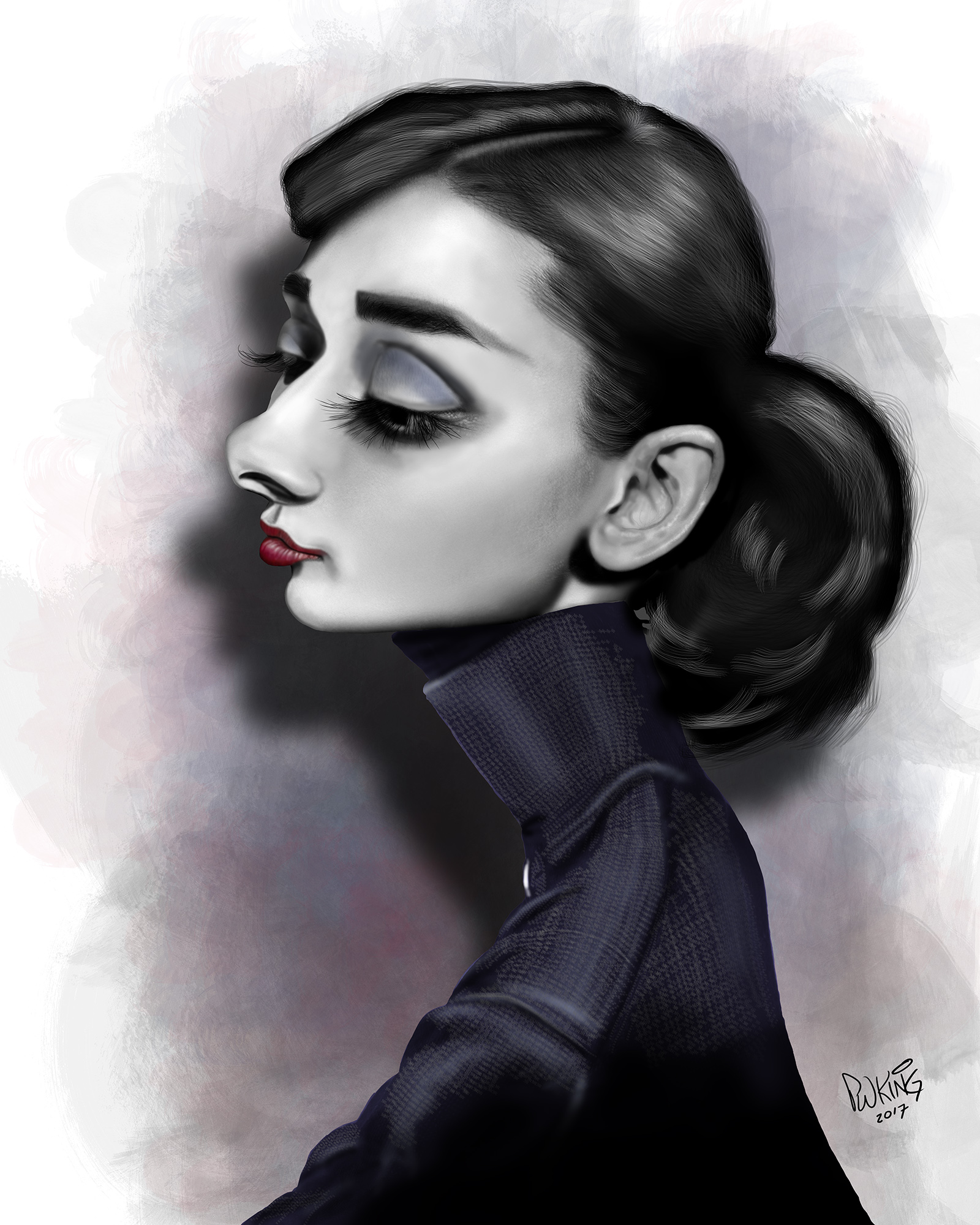 Audrey Hepburn Caricature – Paul King Artwerks