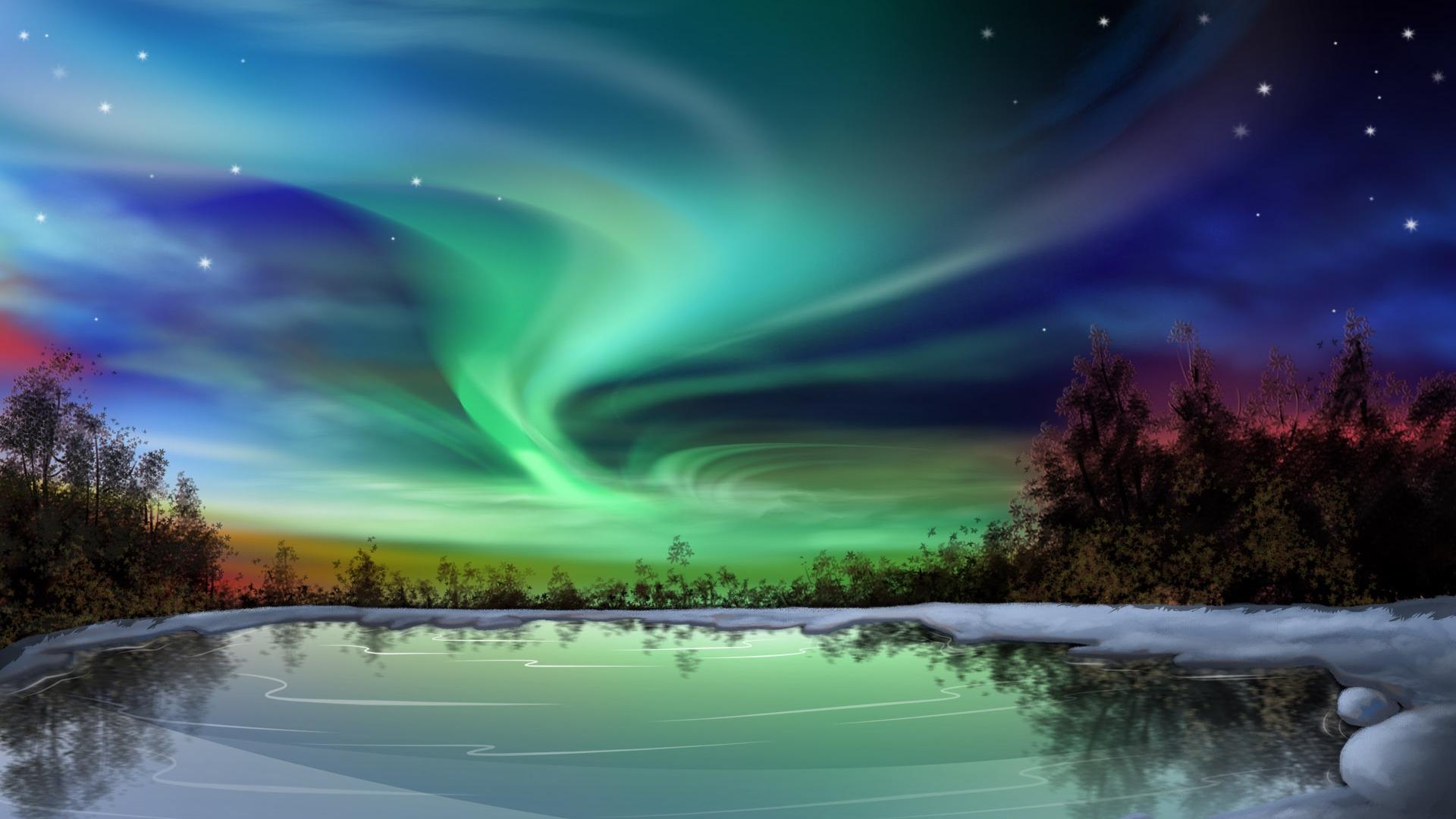 Blue Green Aurora Borealis HD Wallpaper, Background Images