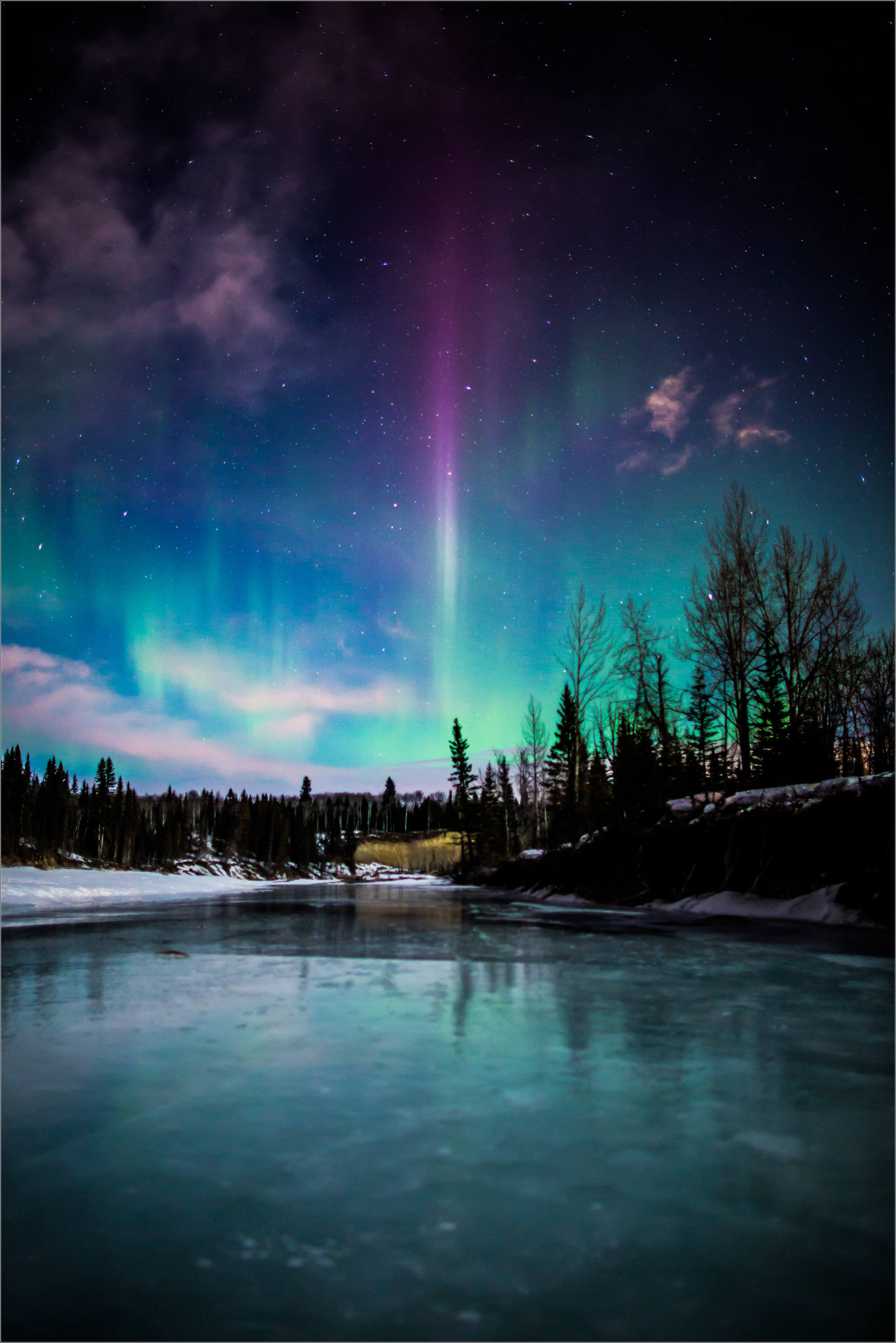 Aurora Borealis over the Elbow River | Christopher Martin Photography