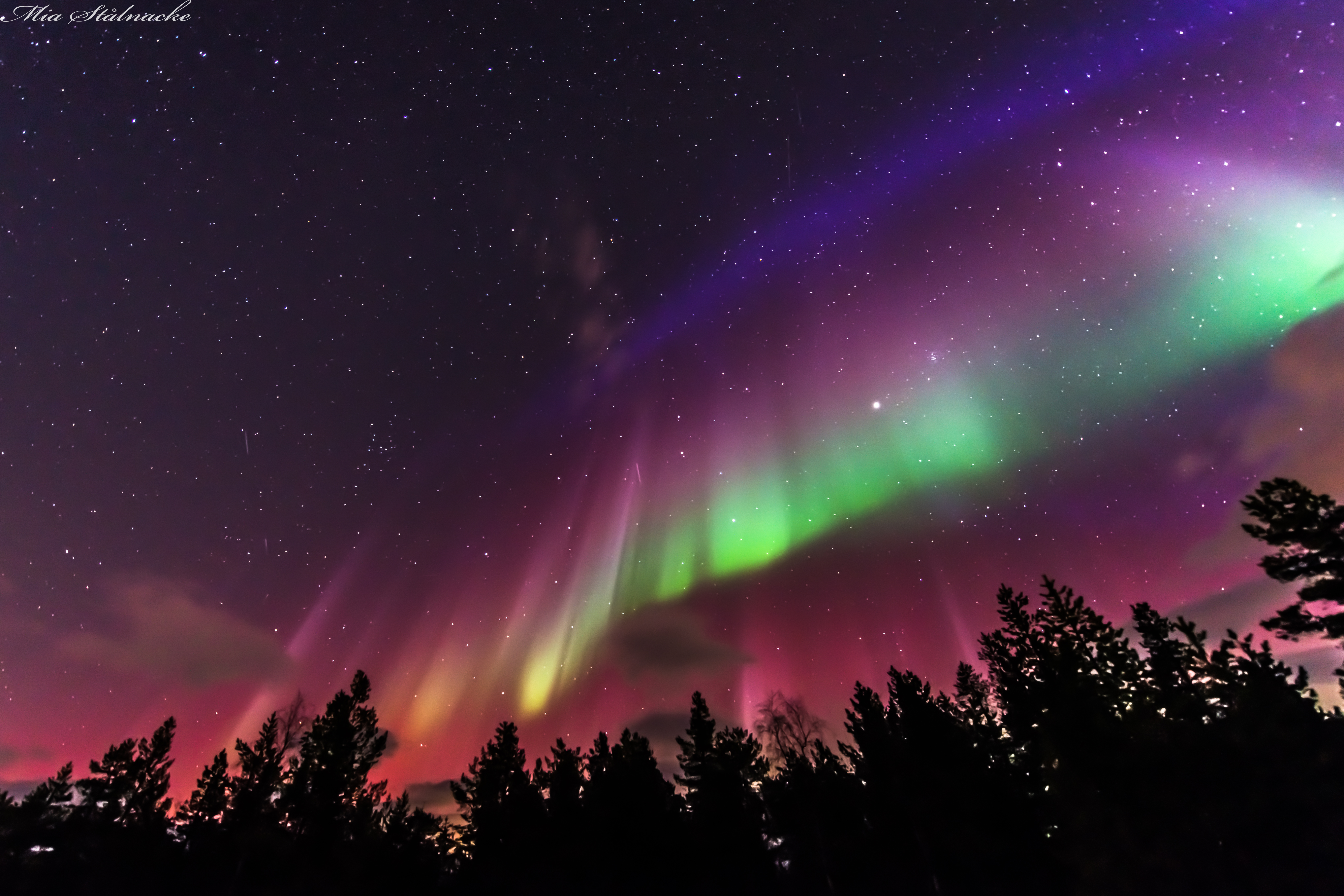 APOD: 2015 March 30 - A Flag Shaped Aurora over Sweden