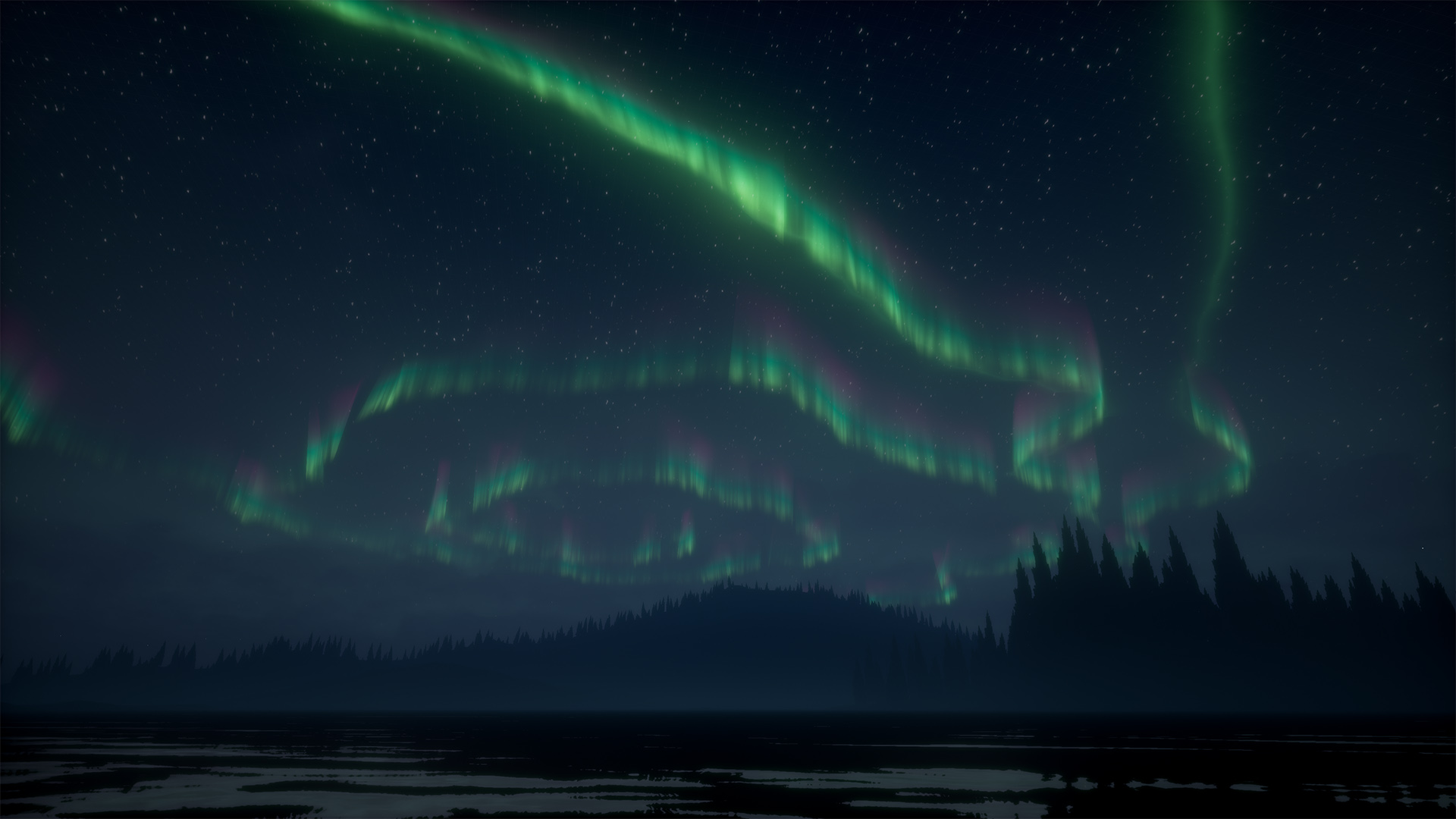 Aurora Borealis by Mountain Trail in Environments - UE4 Marketplace
