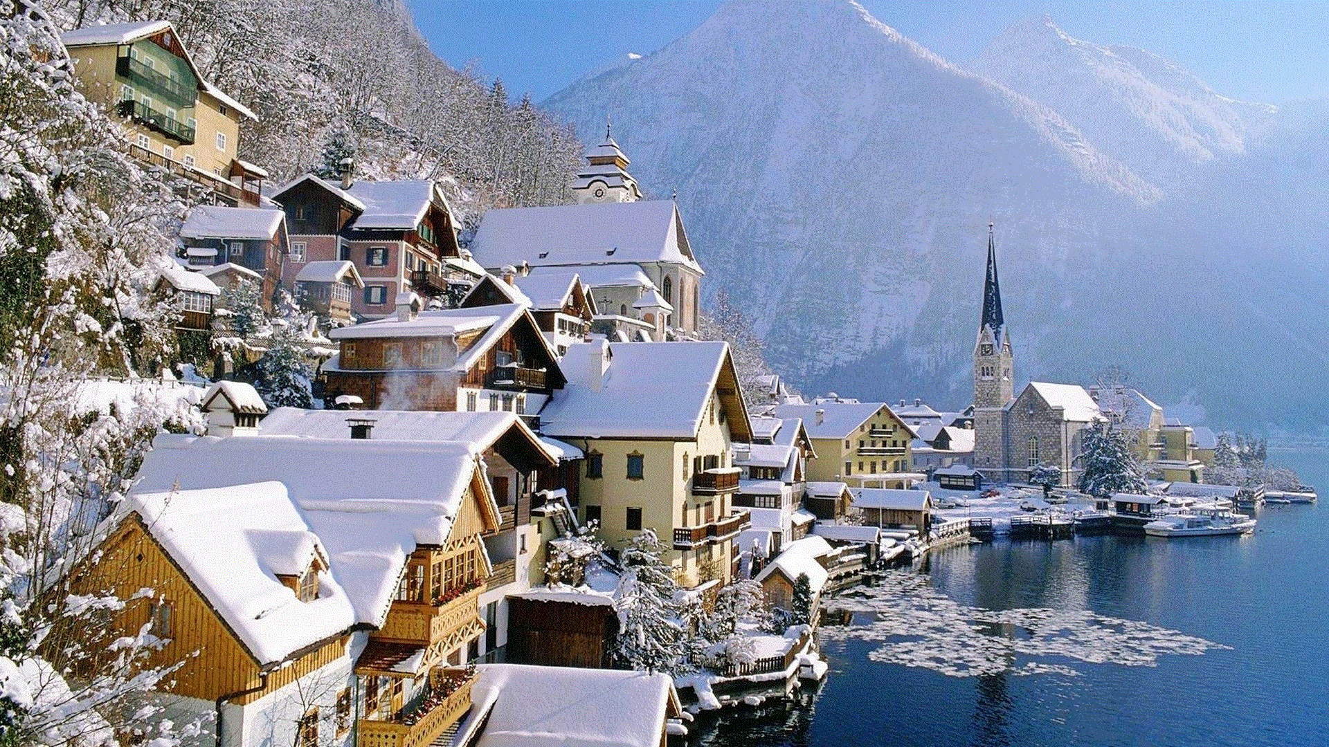 Lake-Winter-Austria-Backgrounds.gif (1920×1080) | Lugares para ...