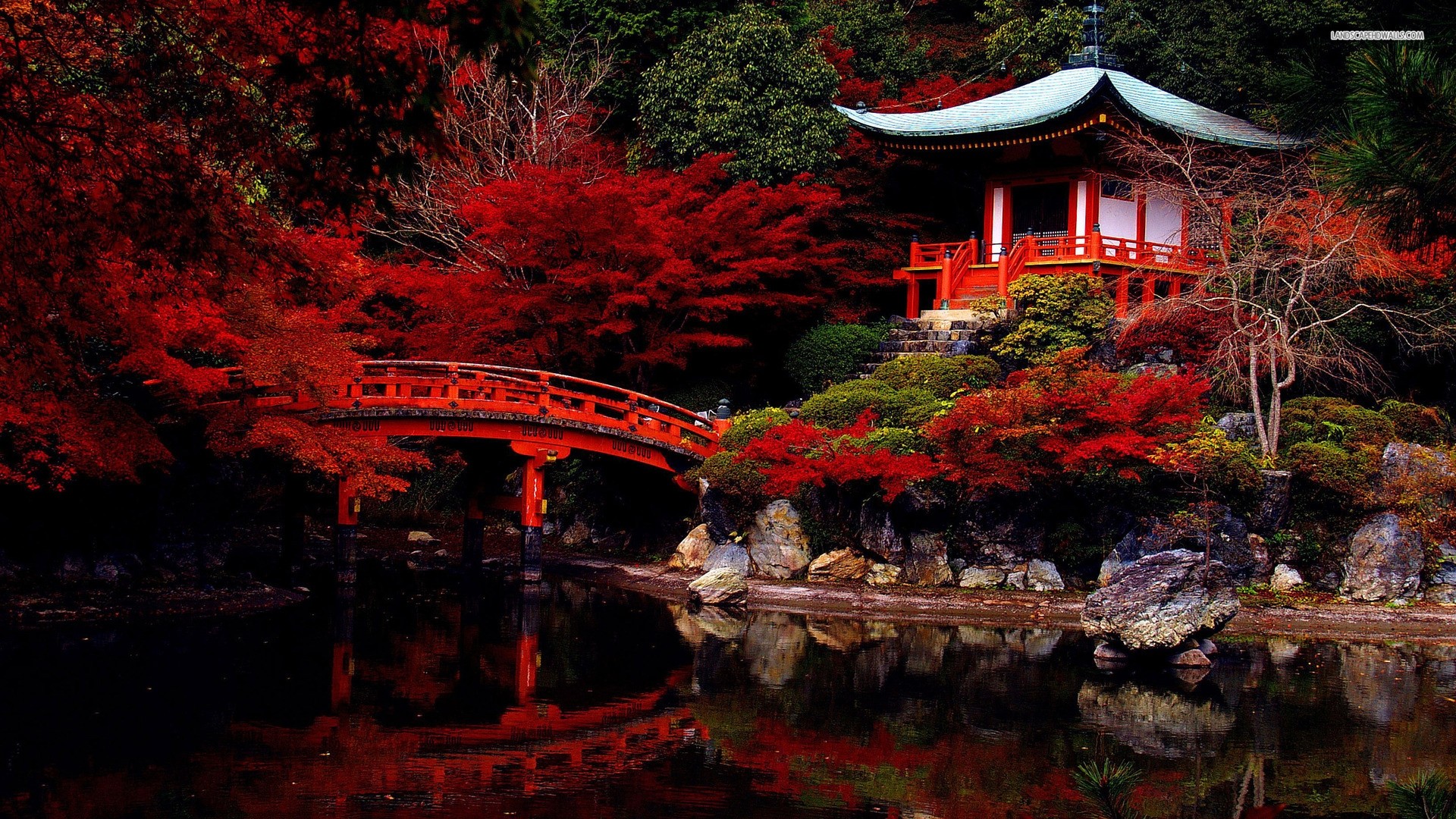 Other: Japanese Asian Nature Garden Autumn Wide Screen for HD 16:9 ...