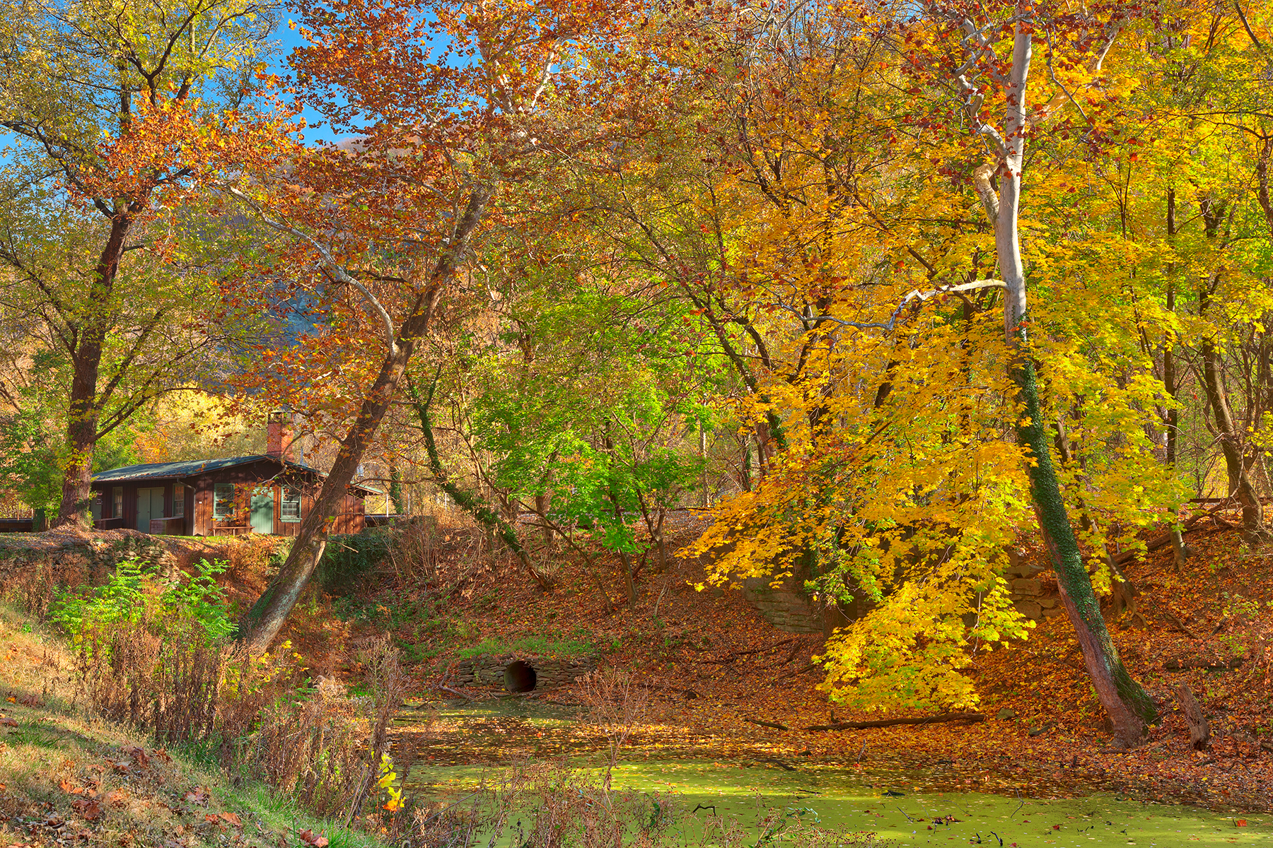 Autumn harpers ferry canal - hdr photo