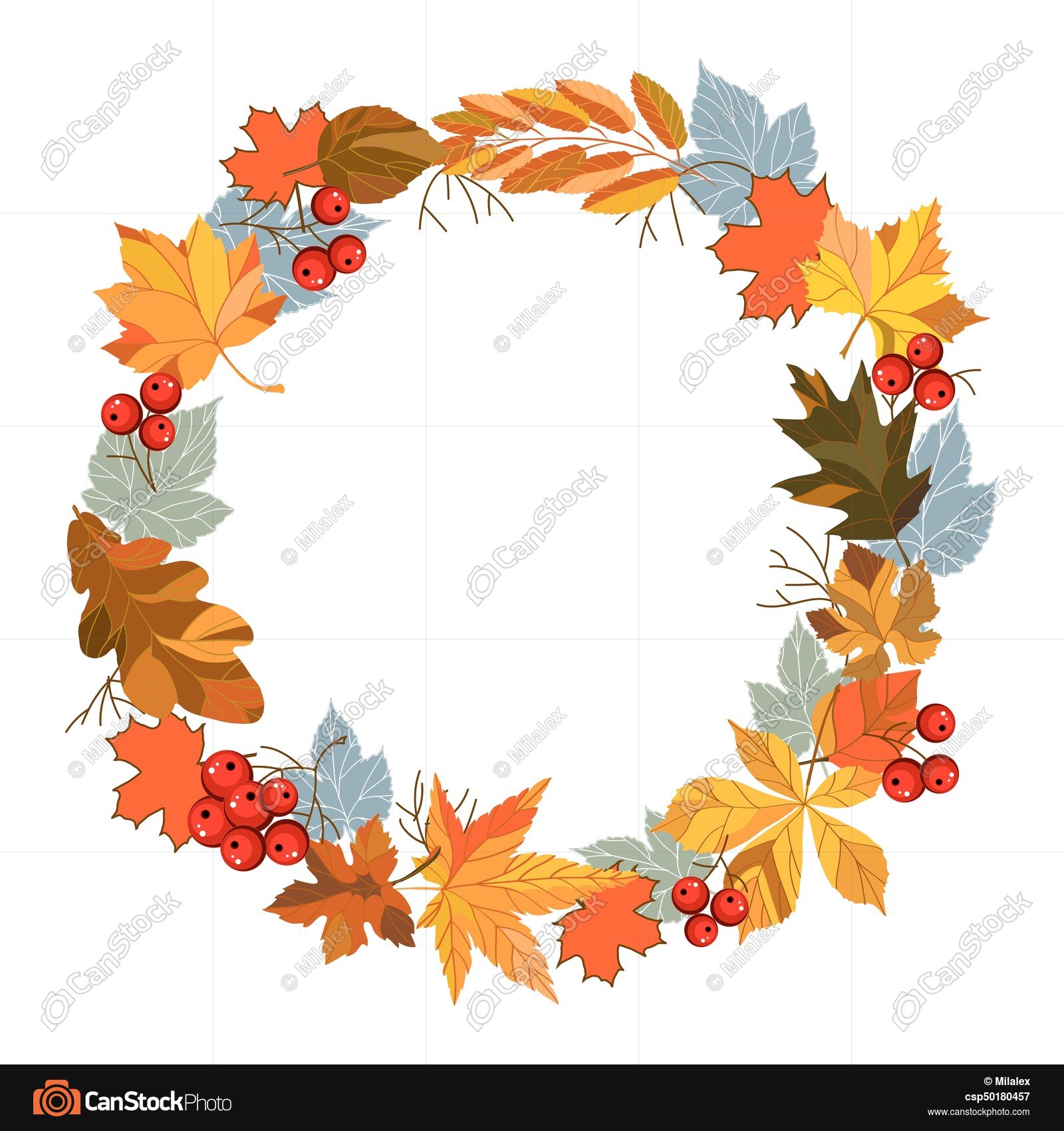 Autumn leaves wreath. Wreath of autumn leaves. vector... clipart ...
