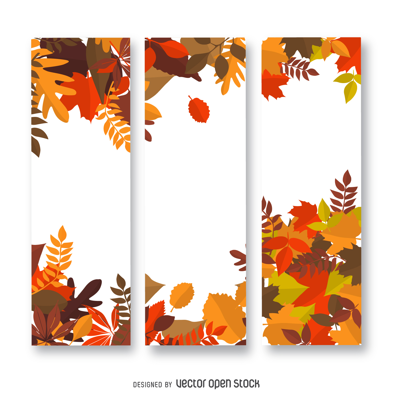 Autumn leaves vertical banner - Vector download