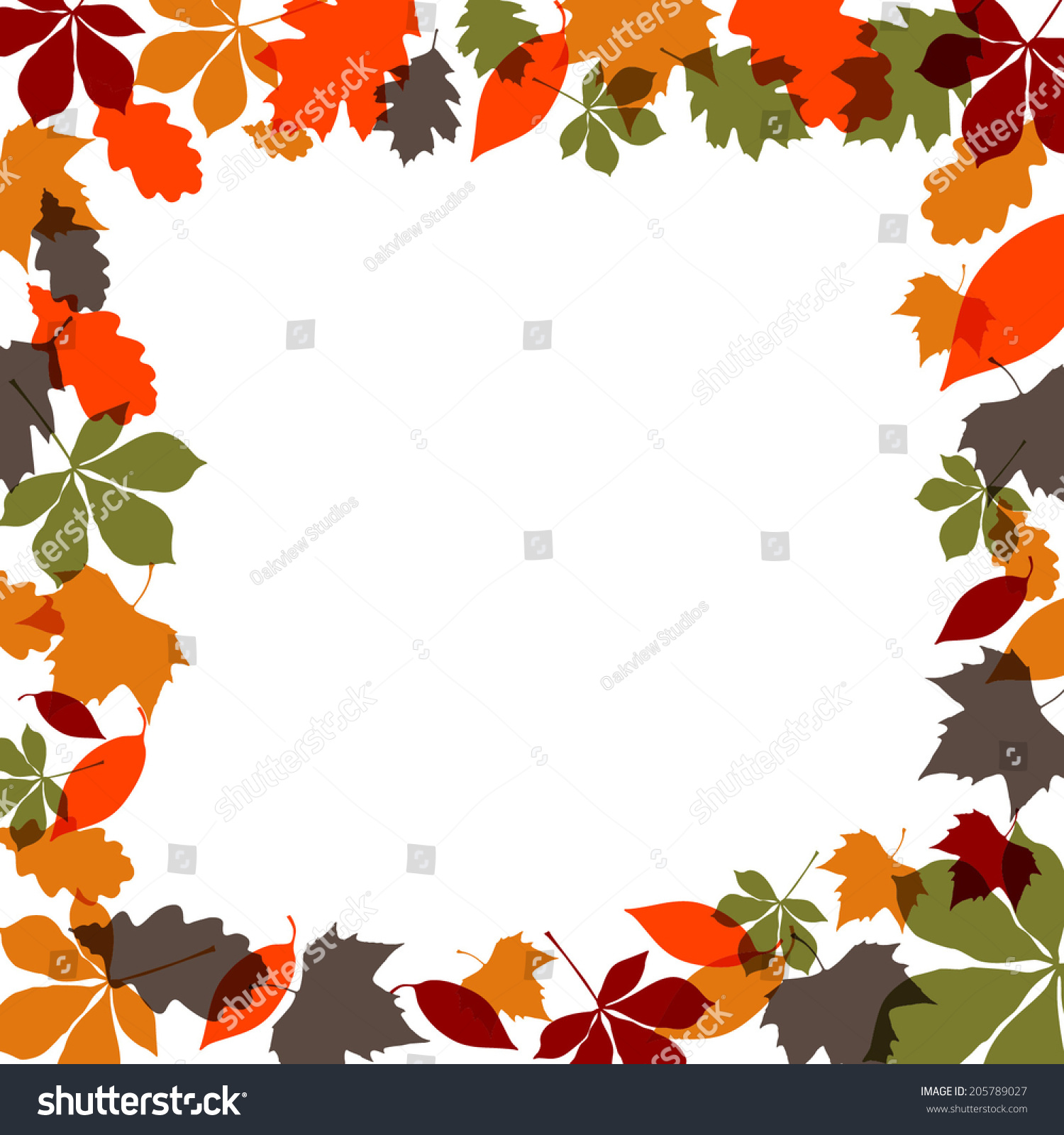 Autumn Leaves Border Stock Vector 205789027 - Shutterstock