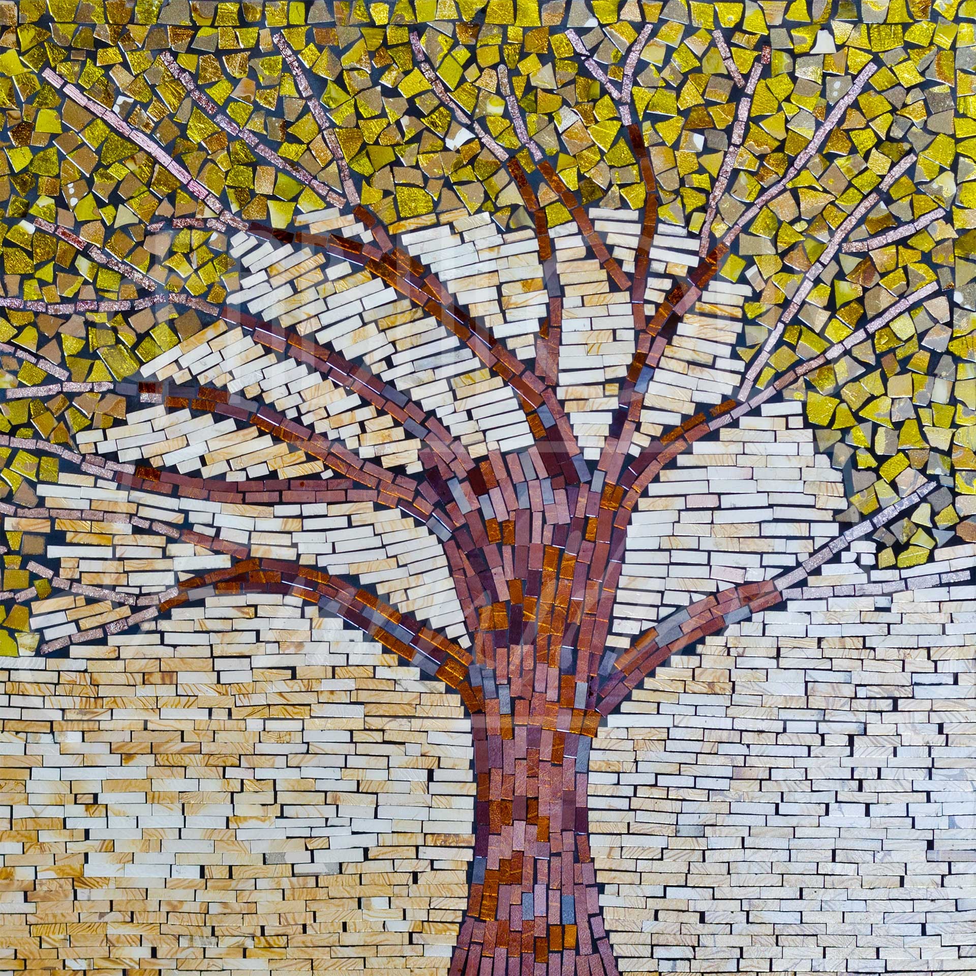 Mosaic Glass Autumn Tree Wall Art - Be Fabulous!
