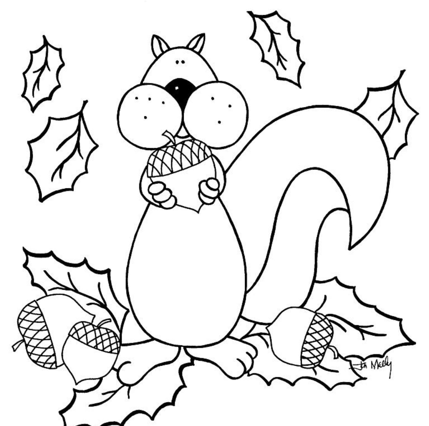 Special Free Coloring Pages Of Squirrels Squirrel Page Autumn ...