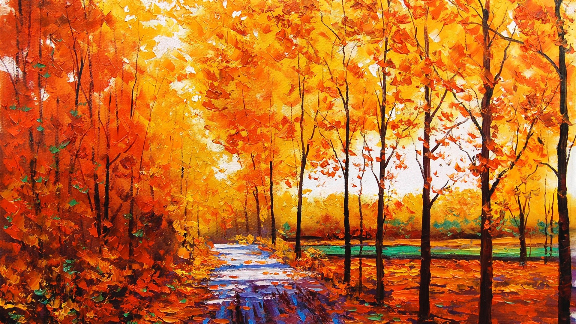Autumn Scene Painting - Wallpaper #44839