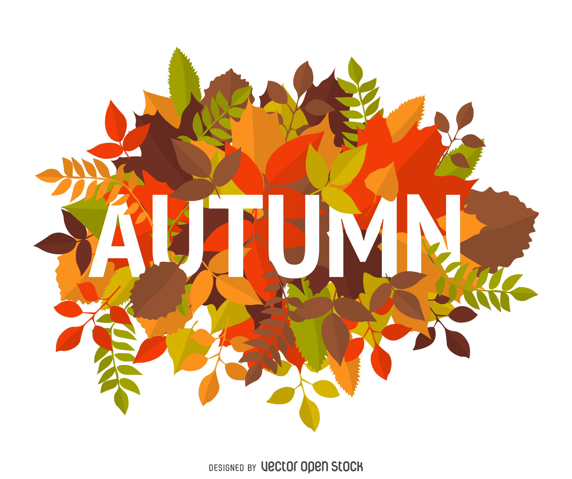 Autumn sign with leaves - Vector download