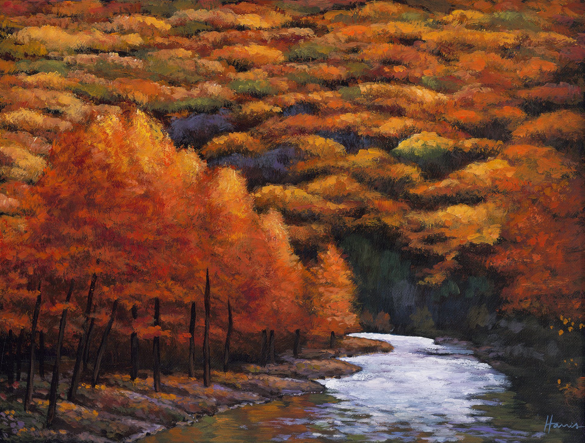 Autumn Stream - Limited Edition Hand Embellished Giclée Print ...