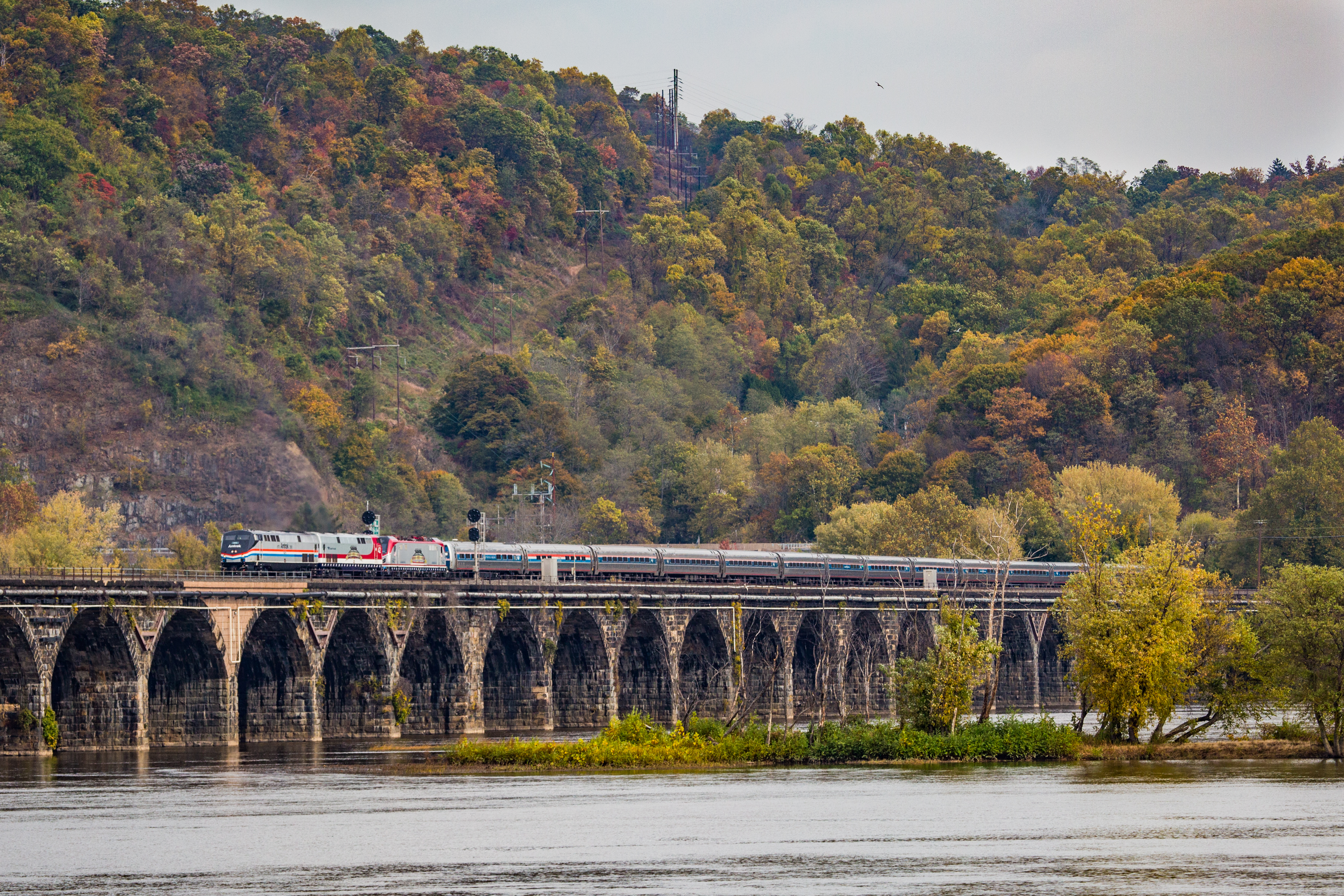 Amtrak Autumn Express in Marysville, Pennsylvania - Amtrak Media