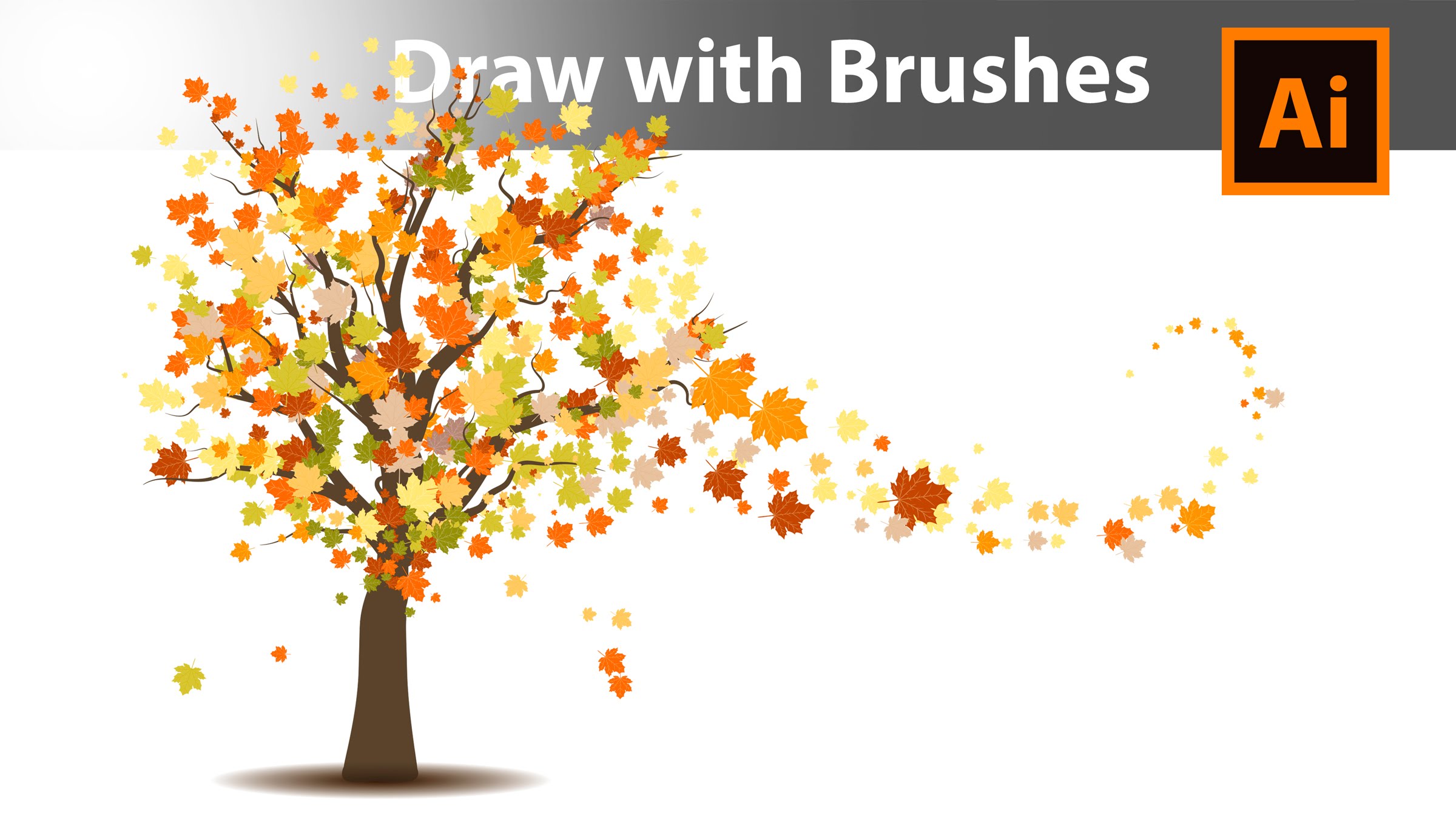 How to draw an Autumn Tree with brushes in Adobe Illustrator - YouTube