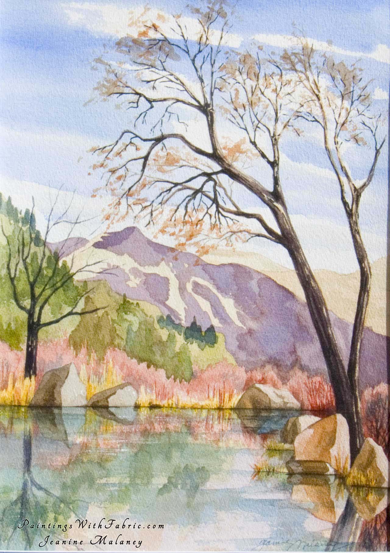 Skating Pond Awaiting Winter Watercolor Painting
