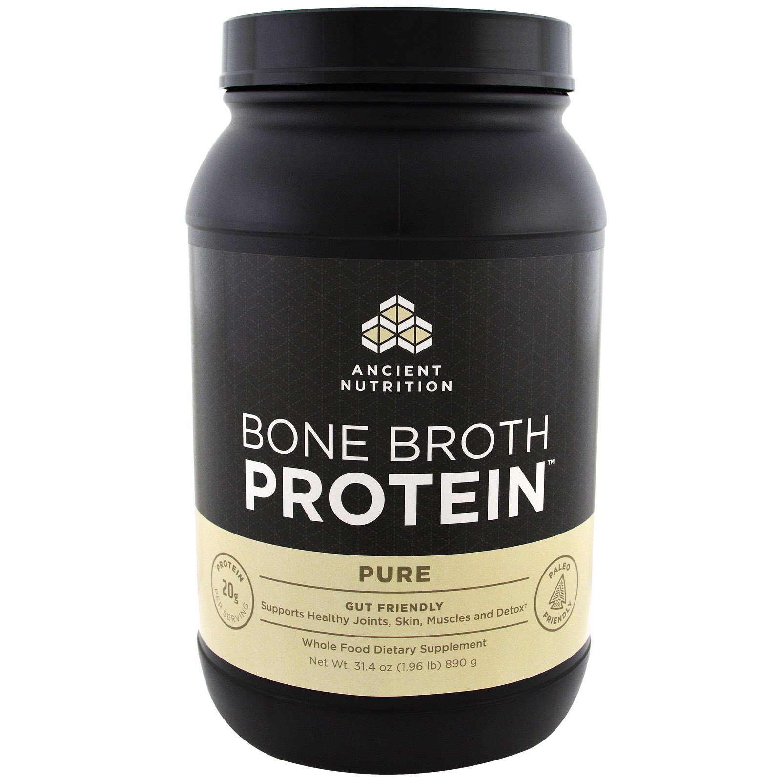 Dr. Axe / Ancient Nutrition, Bone Broth Protein, Pure, 31.4 oz (890 ...