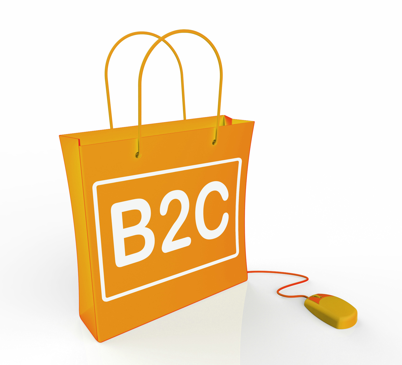 B2c bag represents online business and buying photo