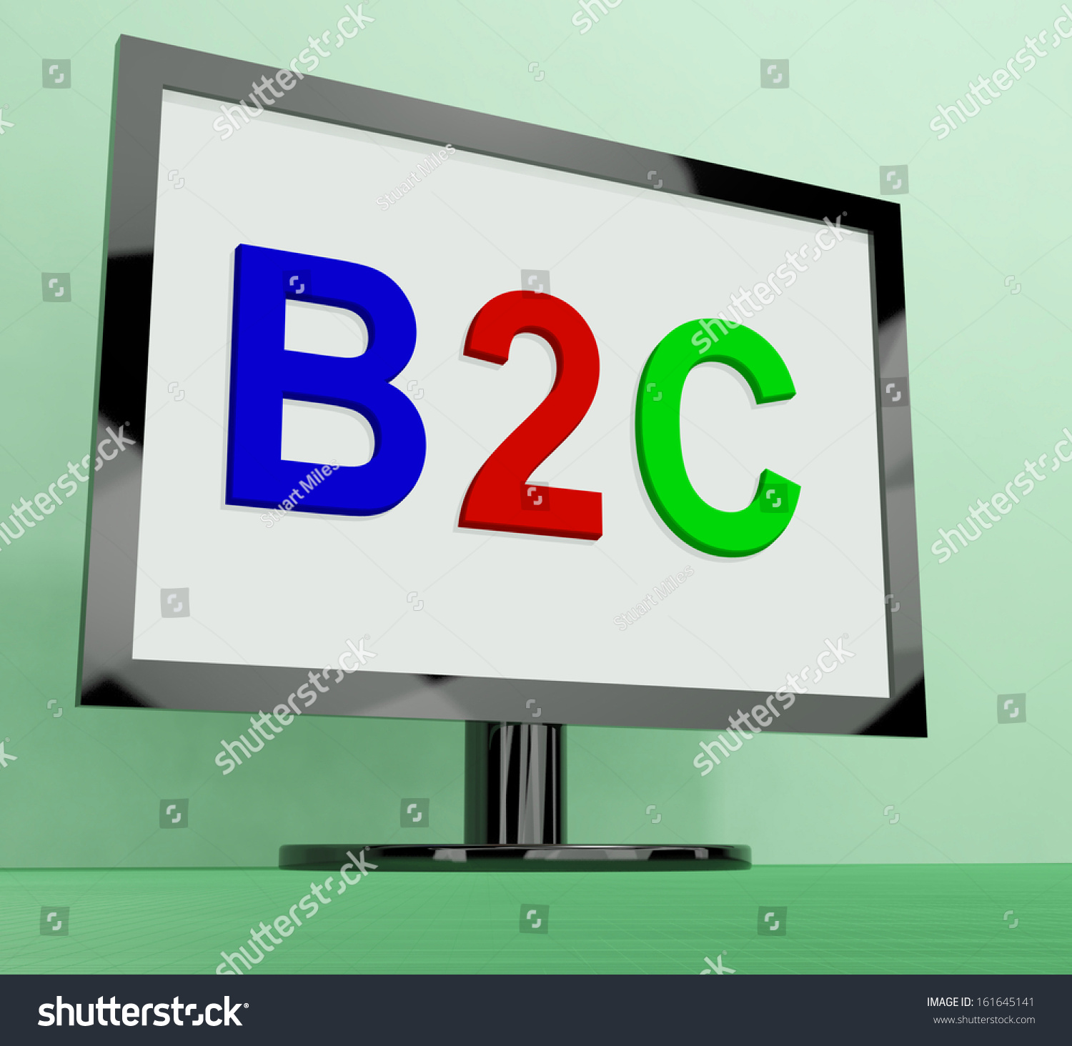 B2c On Monitor Showing Business Customer Stock Illustration ...