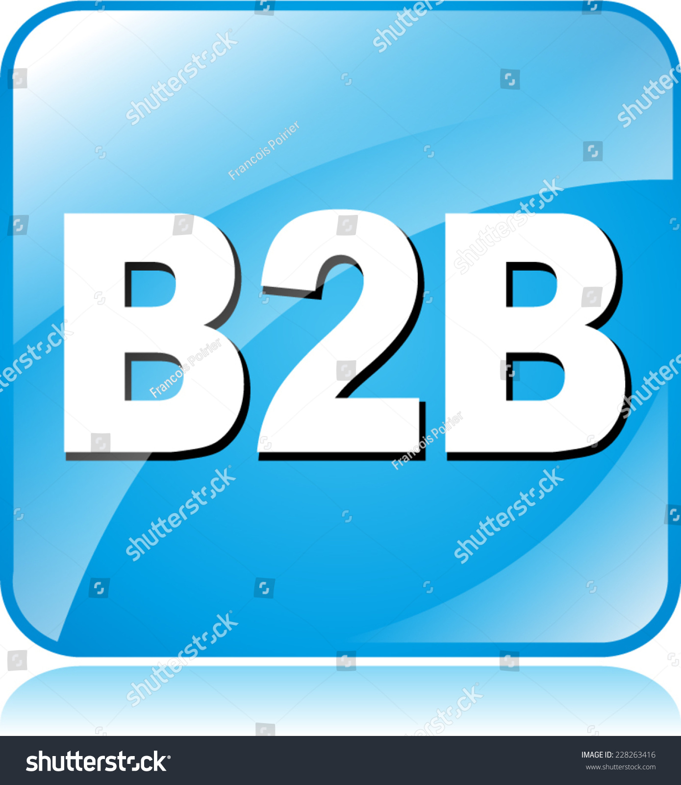 Illustration Blue Square Icon Business Business Stock Vector ...