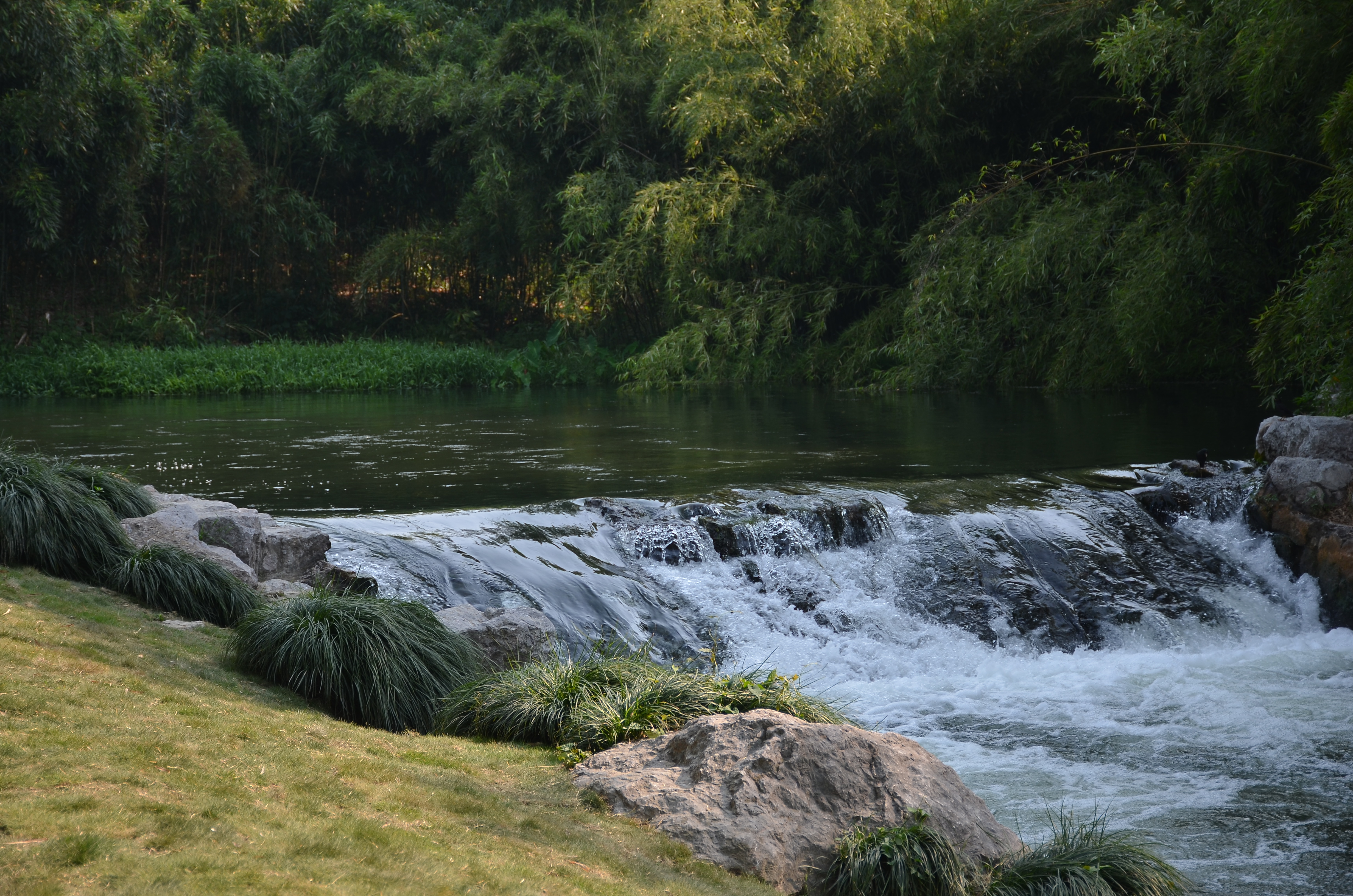 File:A natural cascade- mini rapids on the stream in the garden ...