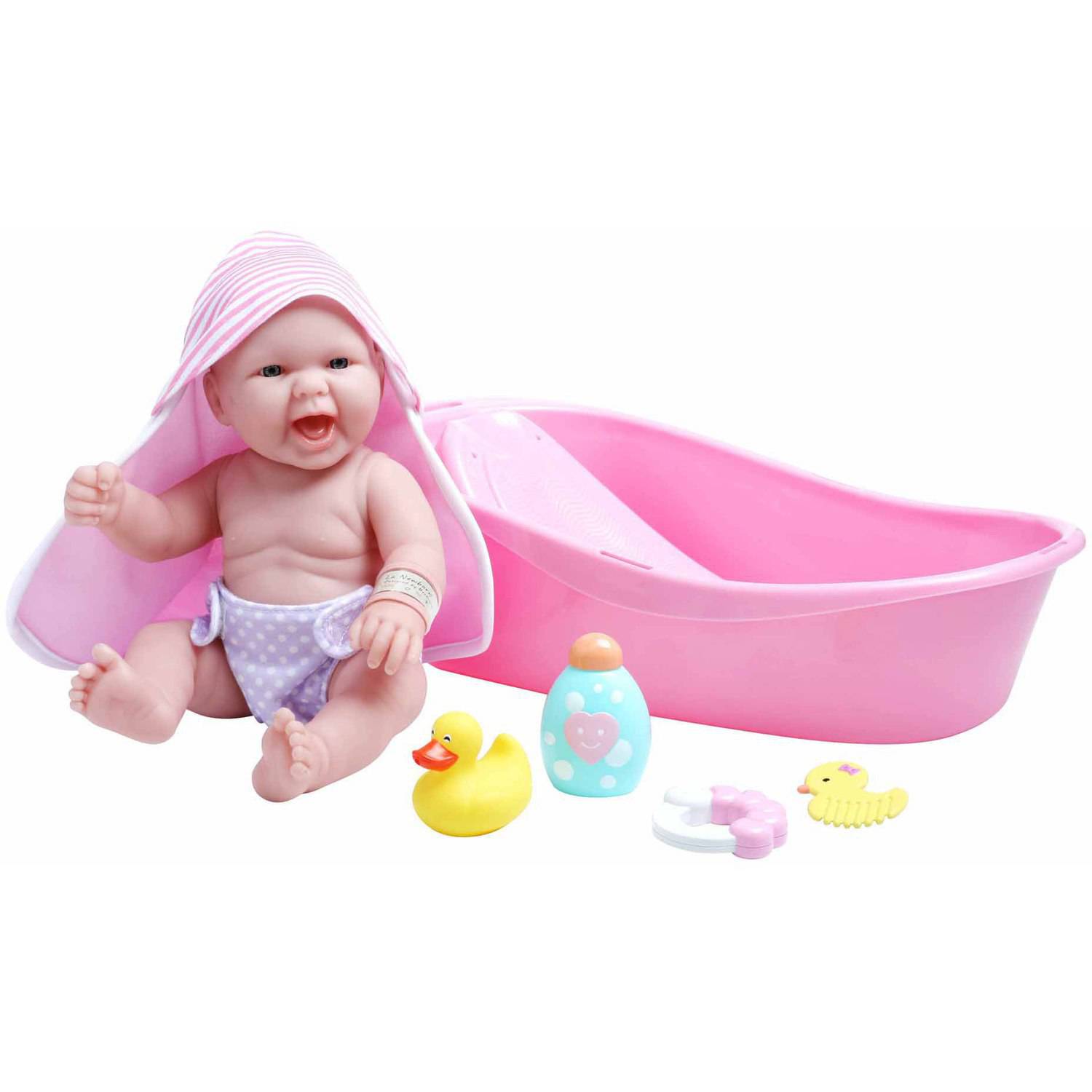 La Newborn Realistic Baby Doll Bathtub Set - Walmart.com