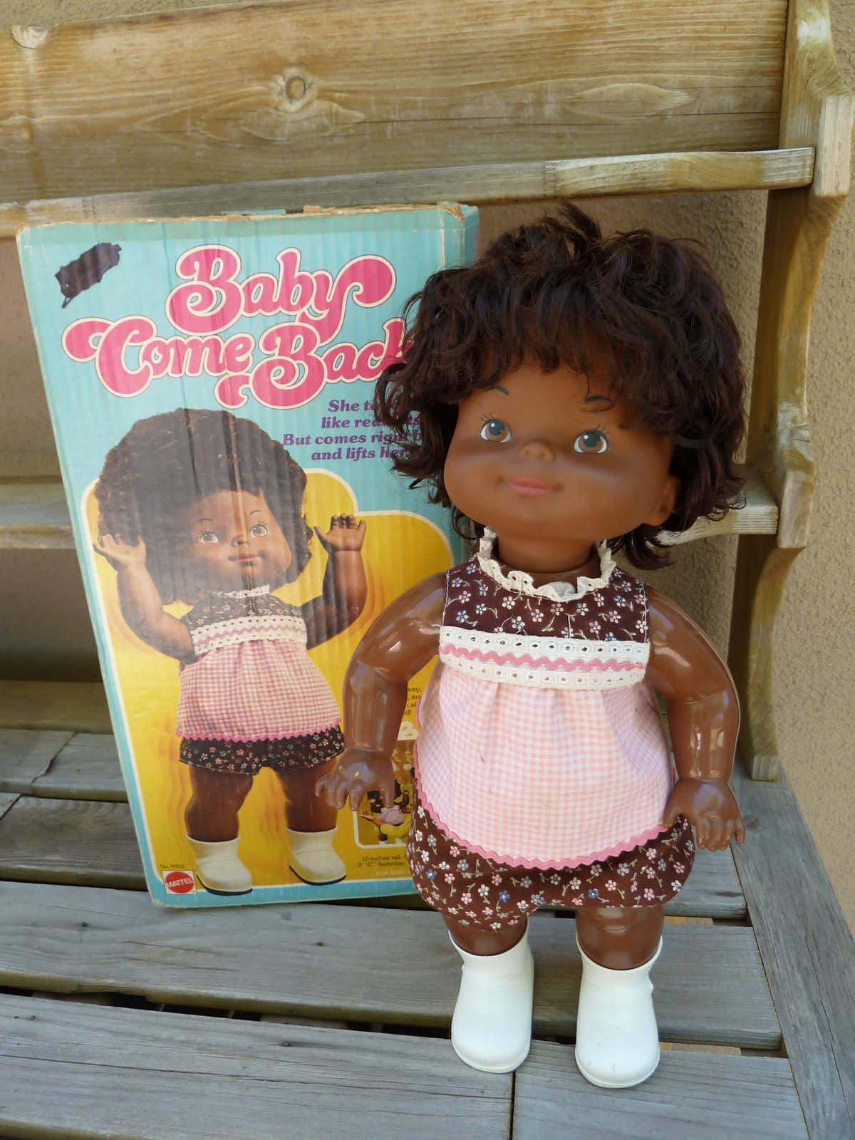 Save The Toys: Black BABY COME BACK Doll Mattel 1976 w/box