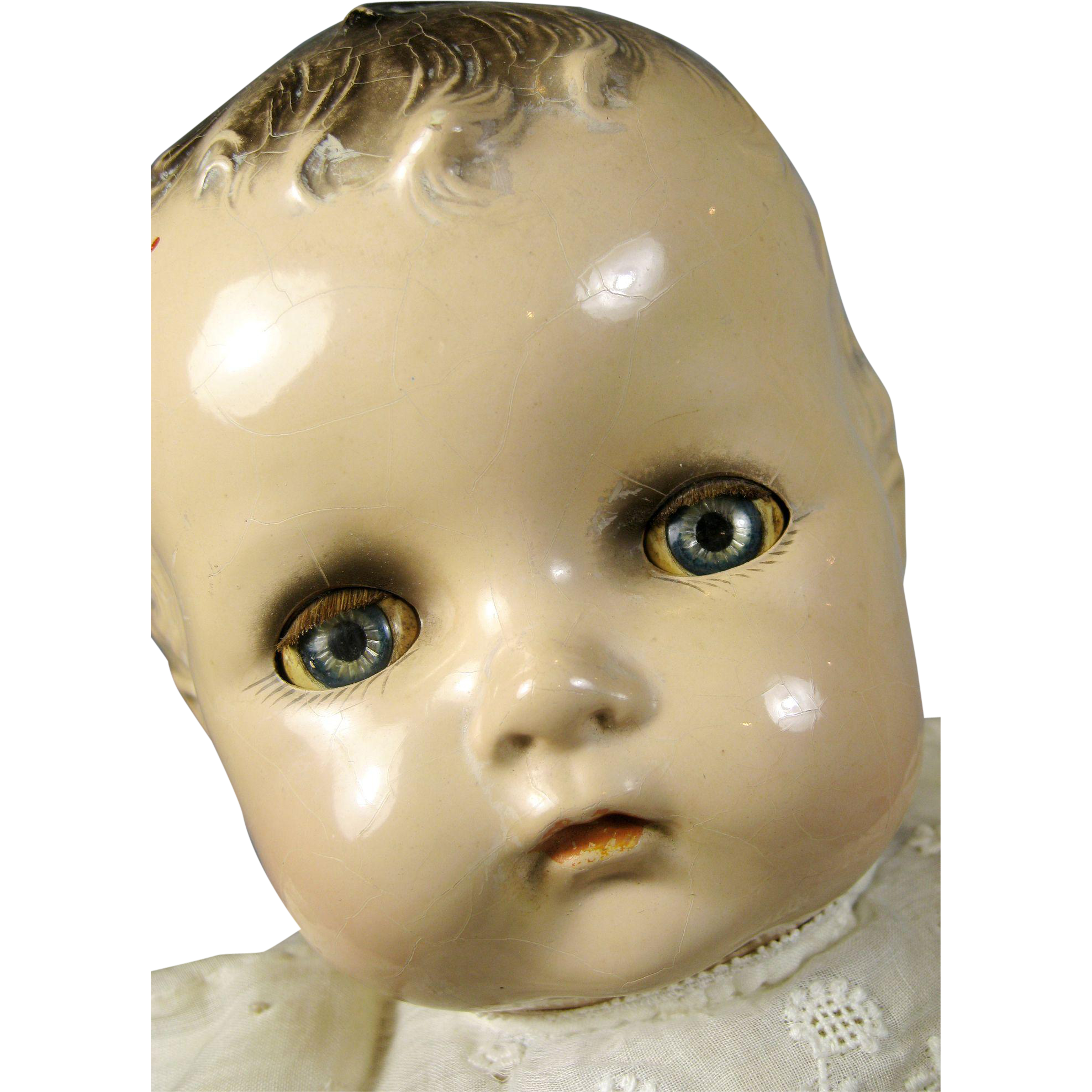 Large Vintage Composition HP Cloth Baby Doll Sayco ~ Great face ...
