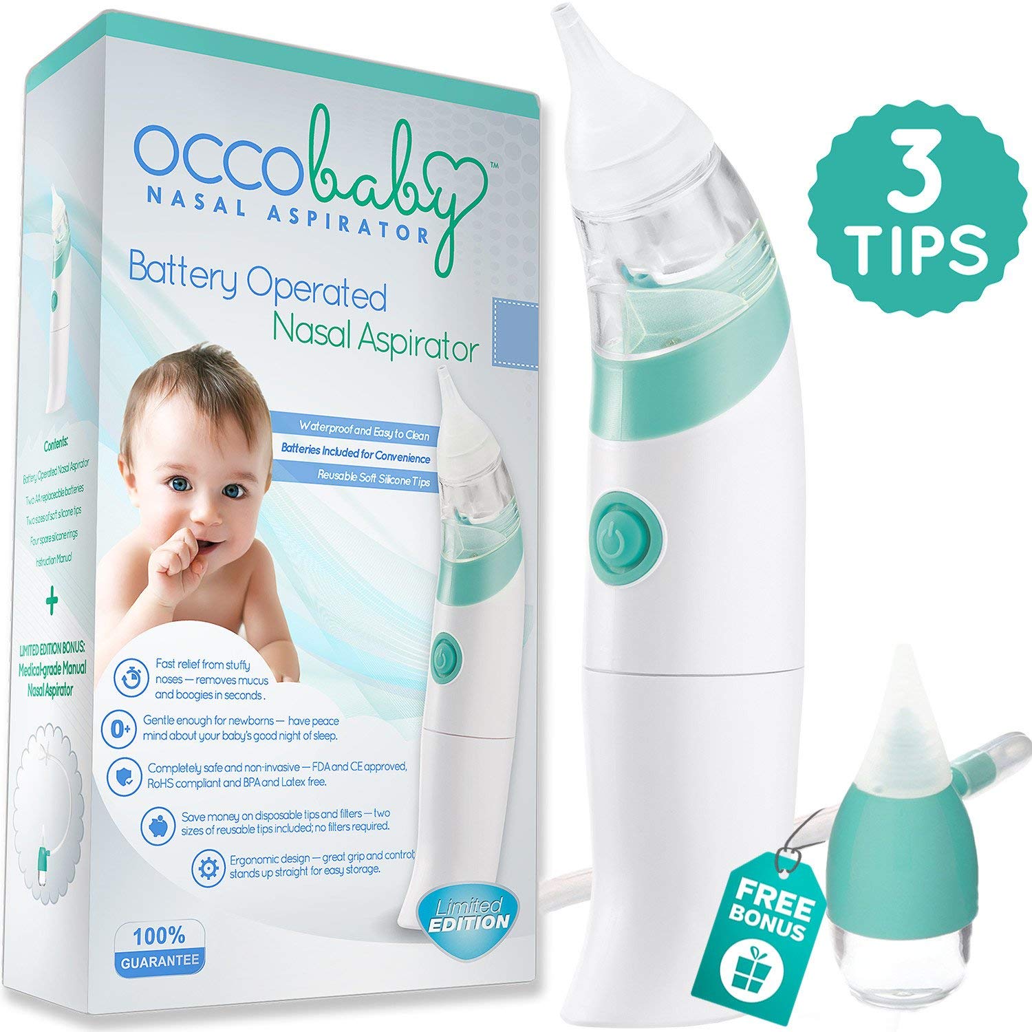Amazon.com : OCCObaby Baby Nasal Aspirator - Safe Hygienic and Quick ...